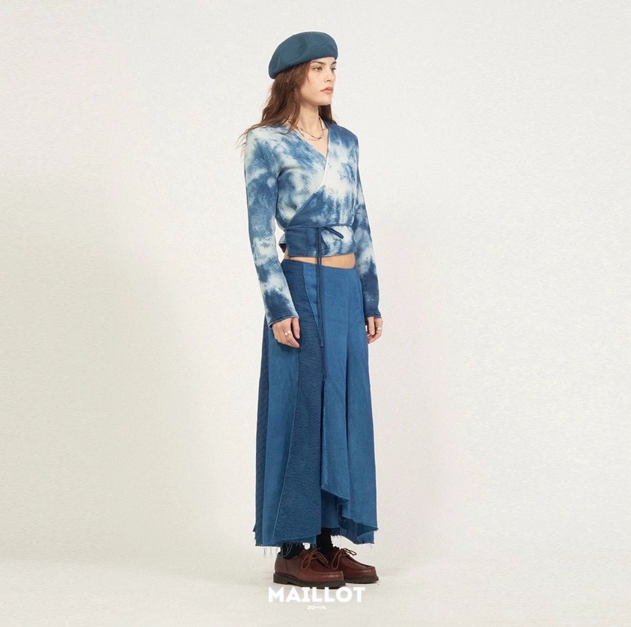 Blue Blue Japan BLUE BLUE JAPAN Indigo Block Linen-Cotton Skirt Size 26" / US 2 / IT 38 - 7 Thumbnail
