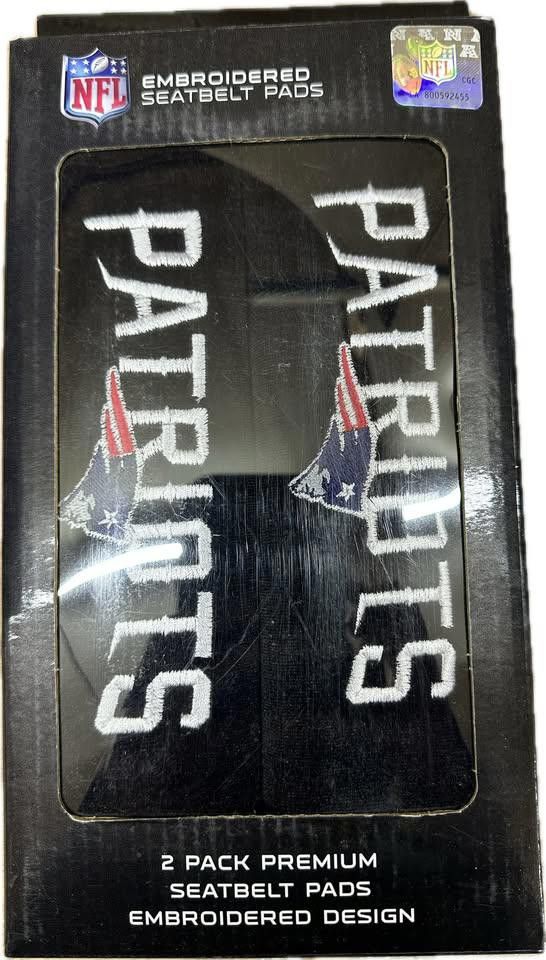 Designer New England Patriots Seat Belt Pad Cover Embroidered Size ONE SIZE - 1 Thumbnail
