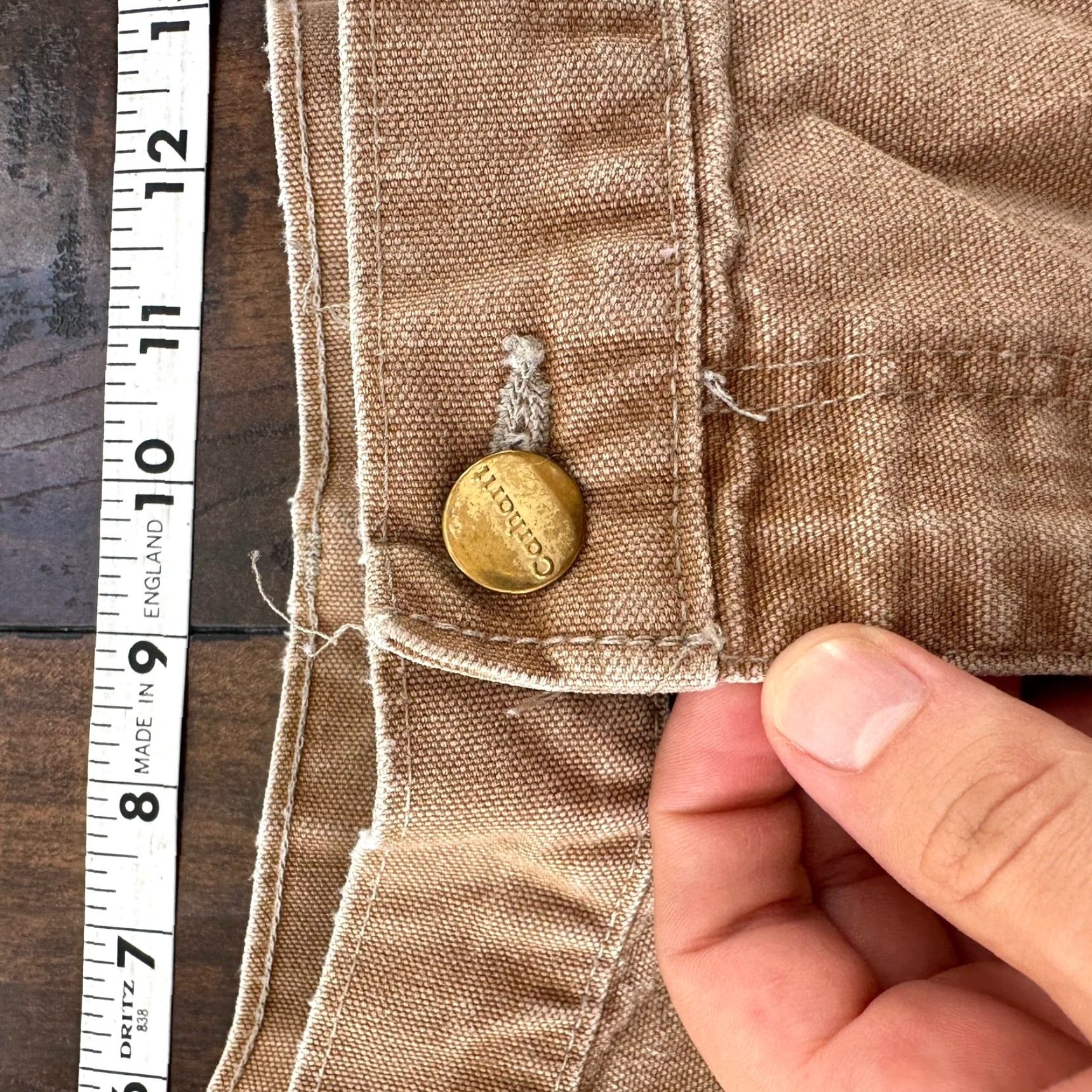 Carhartt VTG Carhartt Thrashed Double Knee Work Dungaree Pants Brown 42x32 USA Men Carhartt Carpenter 90s Size US 42 / EU 58 - 4 Thumbnail