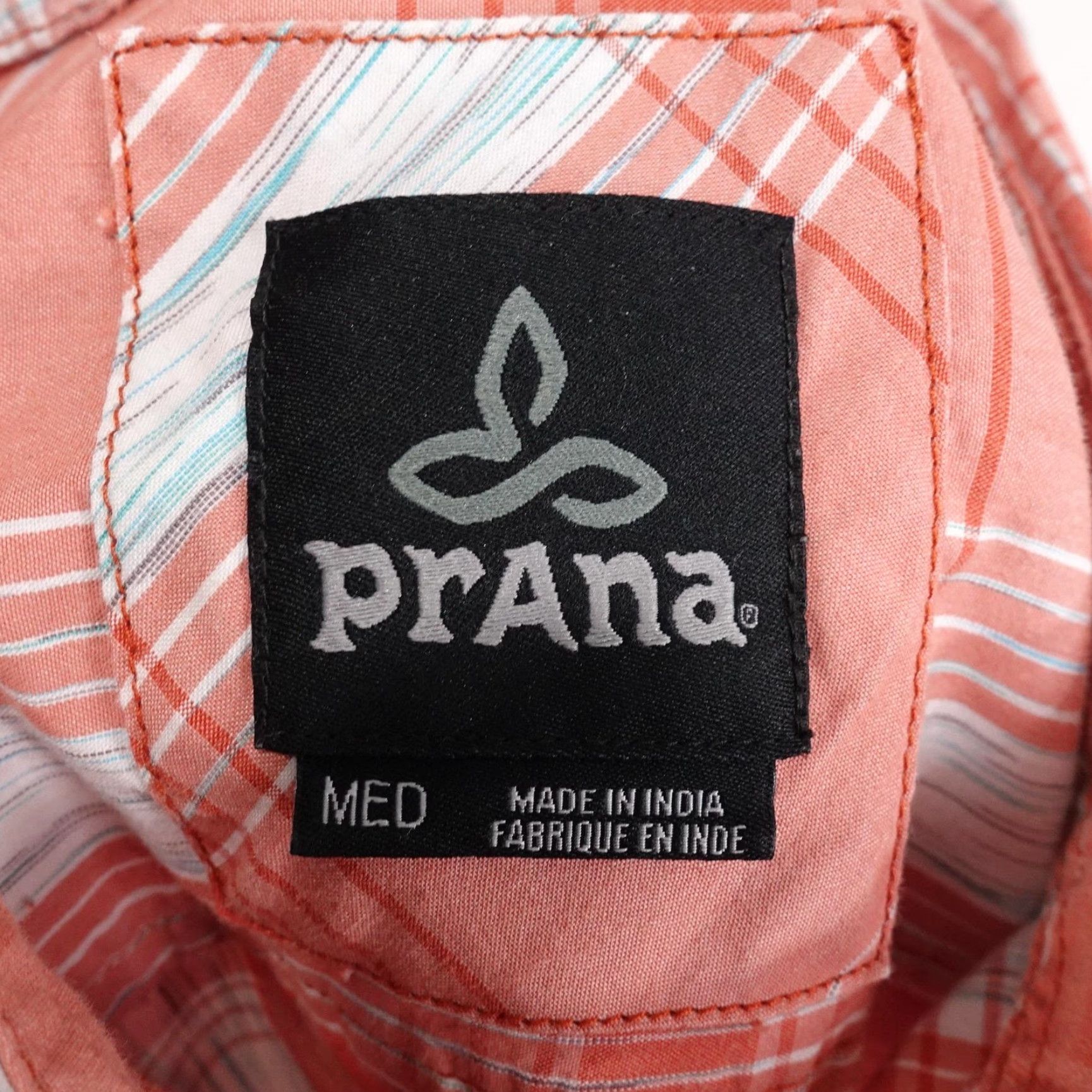 Prana Prana Shirt Mens Medium Orange Plaid Short Sleeve Button Front Casual Outdoor Size US M / EU 48-50 / 2 - 7 Thumbnail