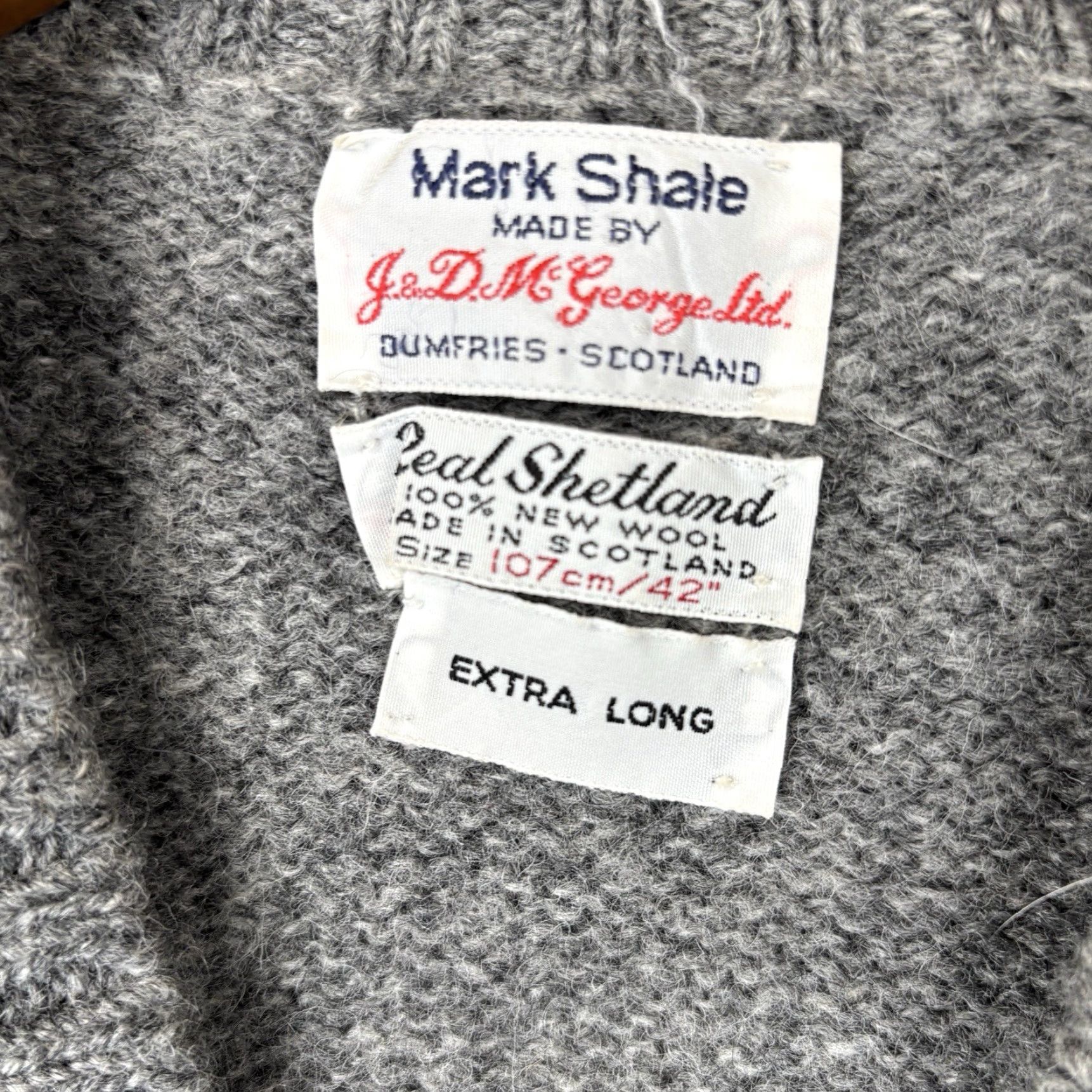 Vintage VINTAGE Mark Shale Sweater Vest Mens LT Gray Wool V-Neck 42L Big & Tall Knit Vest Style Shot Sleeveless Casual Scarf Clifton Scotland Size US L / EU 52-54 / 3 - 3 Thumbnail