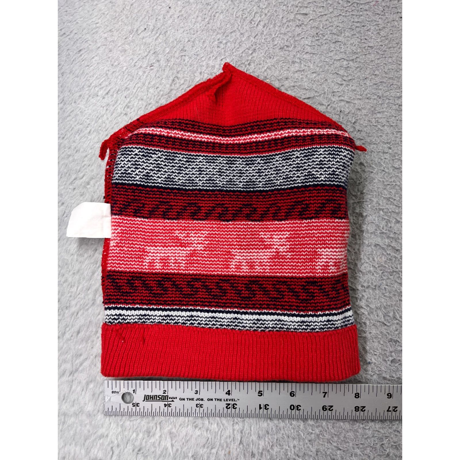 Vintage Red Knit Fair Isle Beanie Hat Adult One Size Ski Theme Mens Size ONE SIZE - 4 Thumbnail
