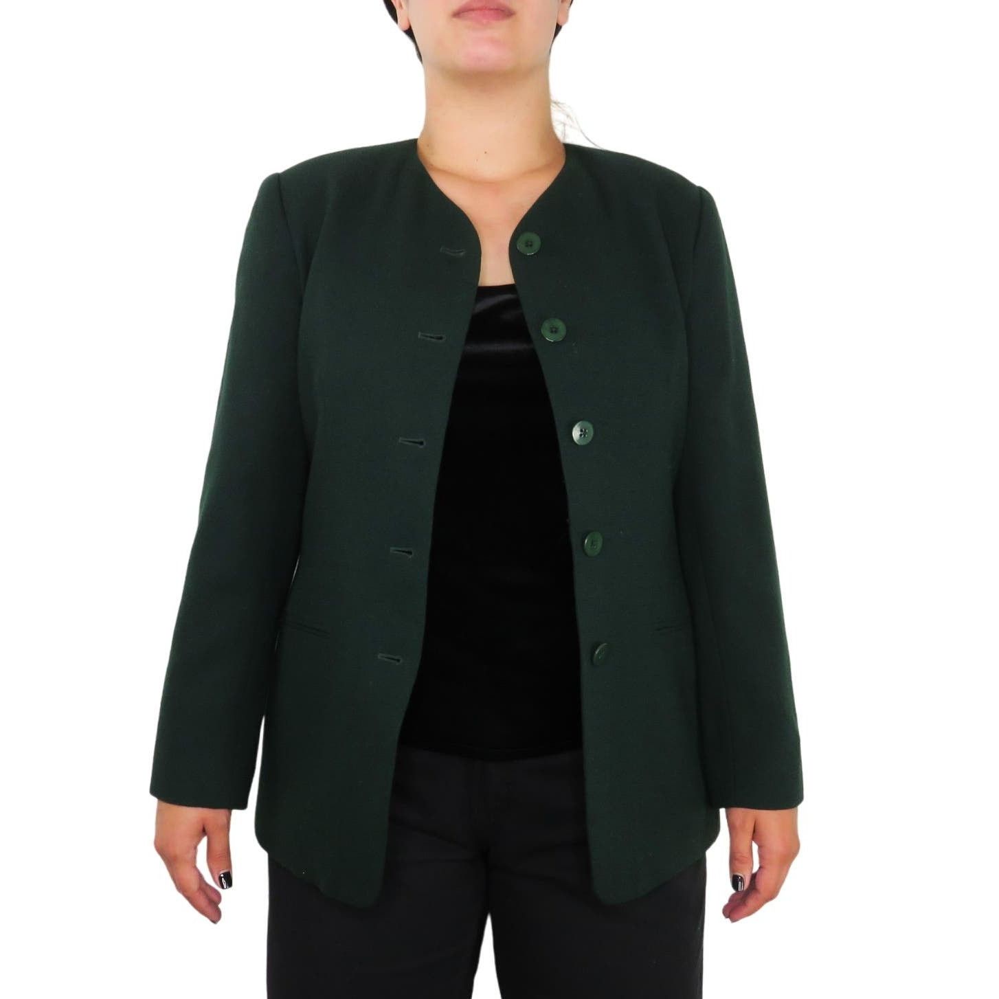 Vintage 90s Vintage Talbots Emerald Green Blazer Jacker Size 8 Med Size M / US 6-8 / IT 42-44 - 1 Thumbnail
