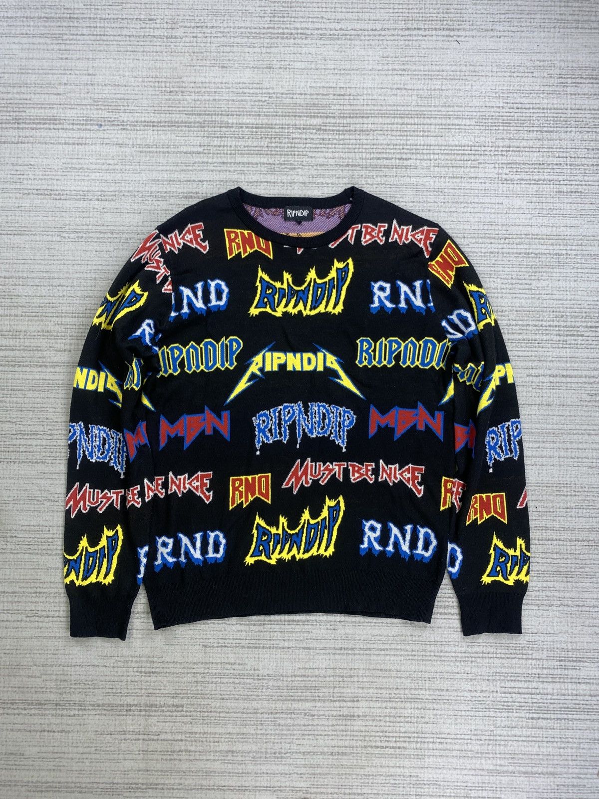 Pre-owned Rip N Dip Vintage  Multicolour Full Printed Sweatshirt In Black