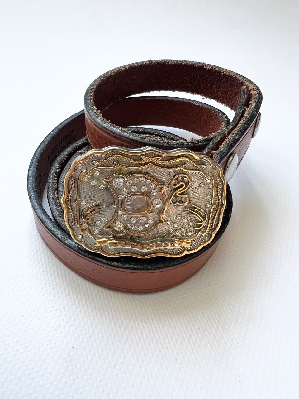 Dsquared2 Vintage Dsquared2 rhinestones leather belt buckle Dsquared Size ONE SIZE - 4 Thumbnail