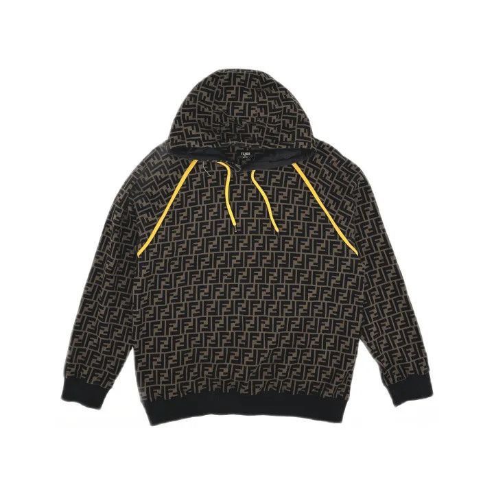 Fendi Fendi Brown Cotton Hooded Sweatshirt for Men -2507 Size US XL / EU 56 / 4 - 2 Thumbnail
