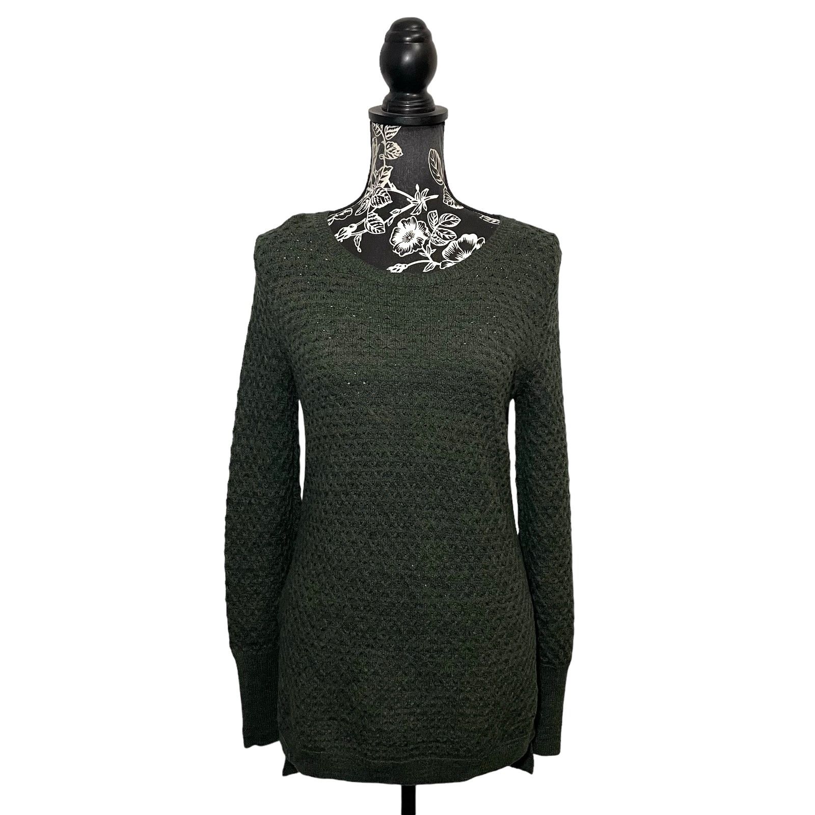 Athleta Athleta Merino Honeycomb Knit Tunic Sweater Moss Green Small Size S / US 4 / IT 40 - 1 Thumbnail