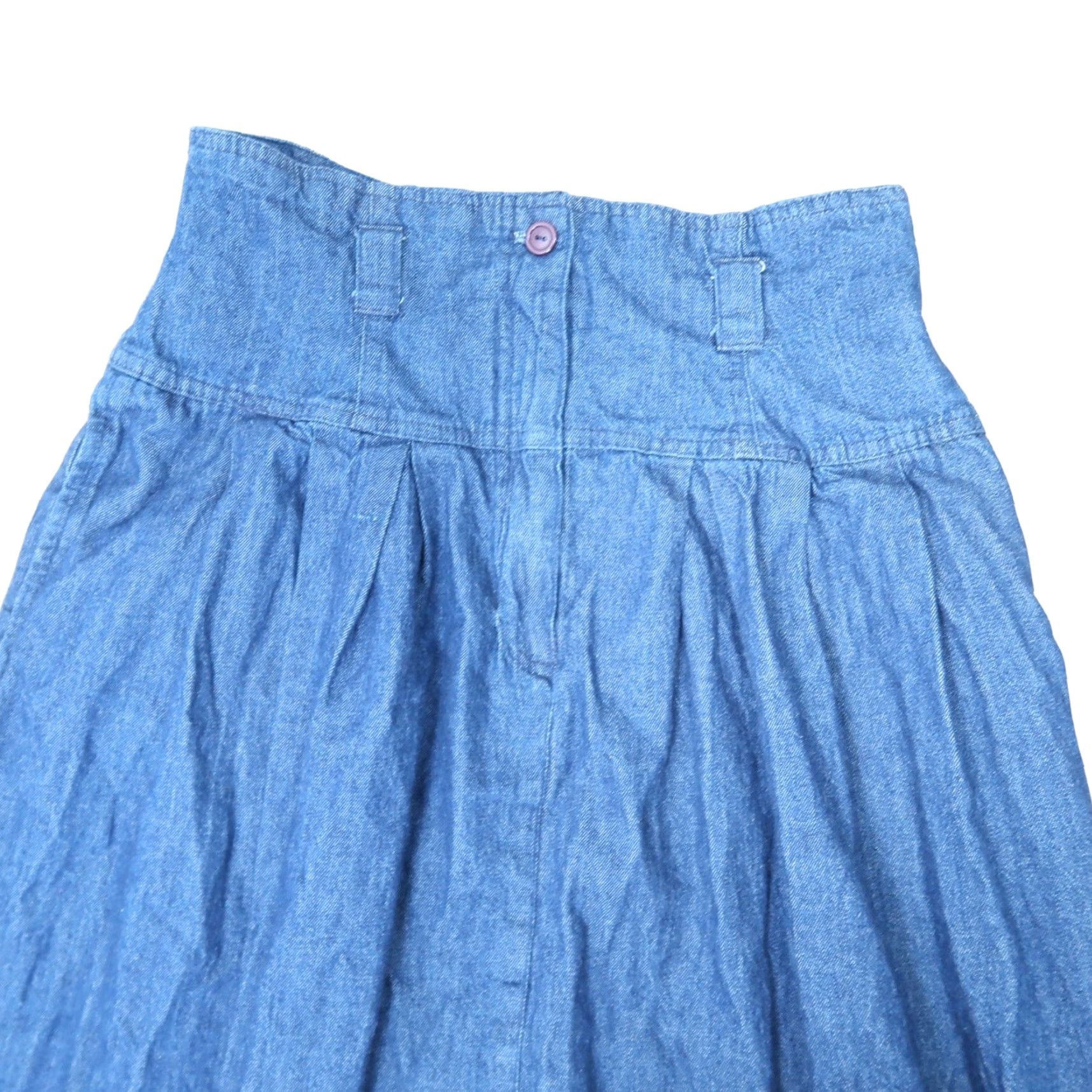 Denime VINTAGE Dark Wash Blue Denim A-line Western Midi Skirt 8 1980s Casual Cotton Womens/Girls (if applicable) Size 27" / US 4 / IT 40 - 2 Thumbnail