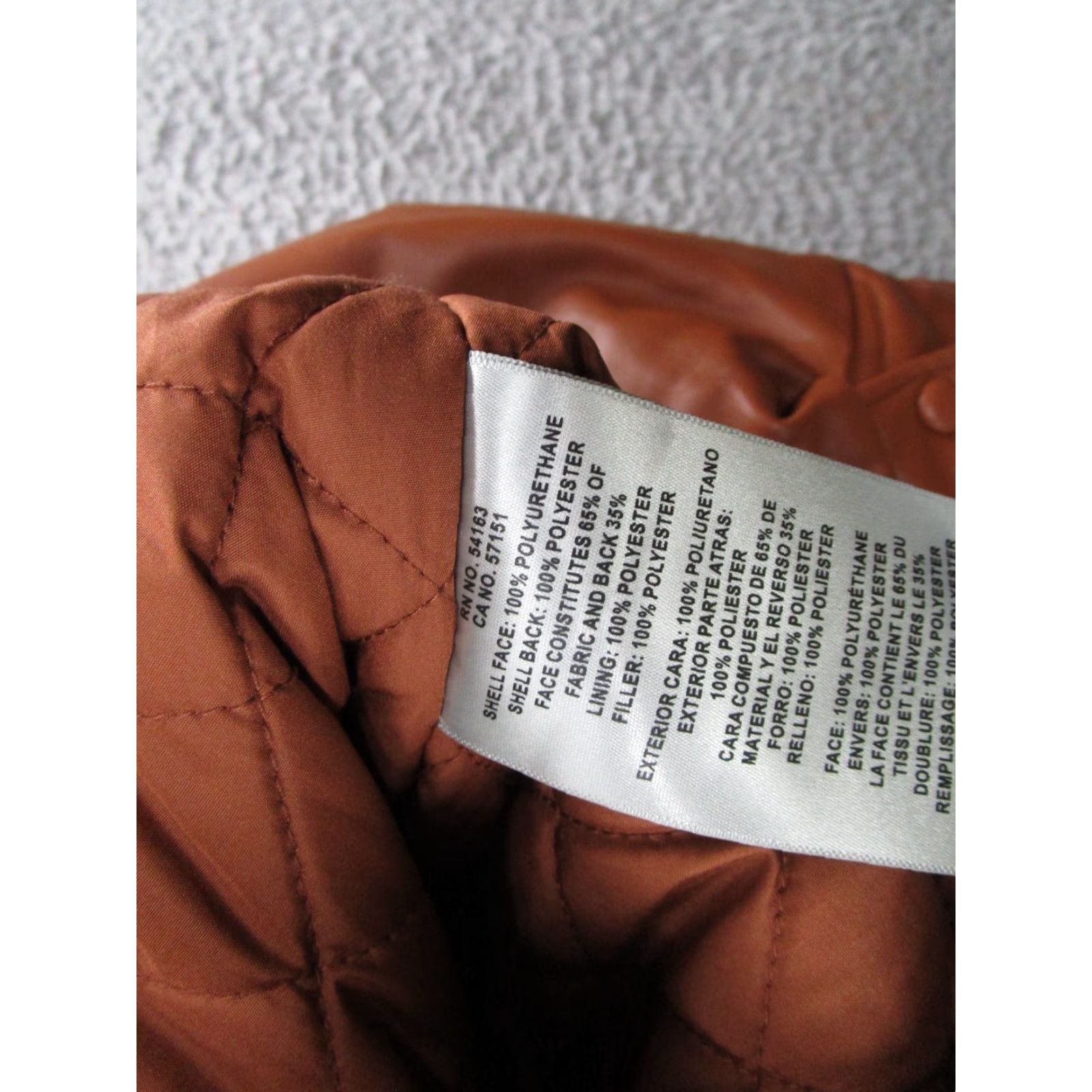 Levi's Levi's Women's Jacket Motorcycle Faux Leather Zip Up Quilt Lined Brown Size S Size S / US 4 / IT 40 - 4 Thumbnail