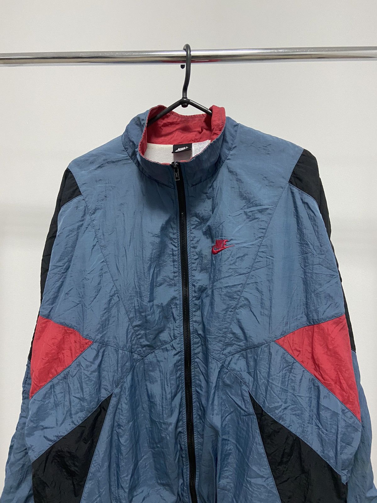 Nike × Vintage Nike Vintage Small Logo Windbreaker Nylon Jacket 90s Size US XL / EU 56 / 4 - 2 Thumbnail