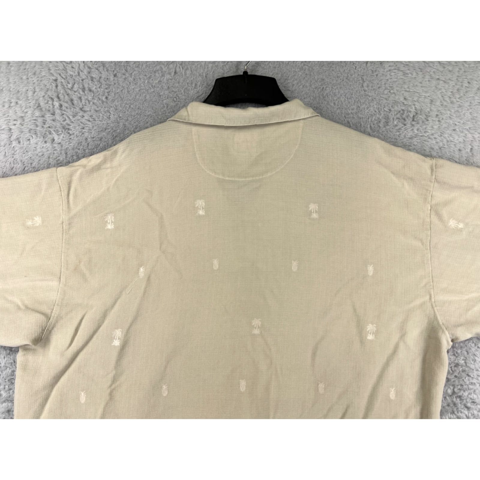Tommy Bahama VINTAGE: Tommy Bahama Shirt Men 2XL Beige Palm Tree Hawaiian Button Up Camp 100% Silk Size US XXL / EU 58 / 5 - 7 Thumbnail