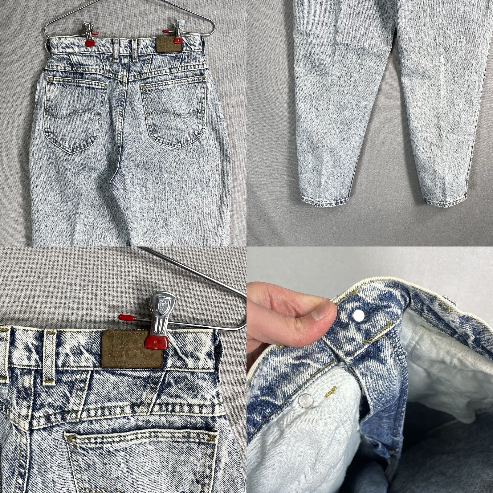 Lee VINTAGE Lee Jeans Womens 10P Petite 27x27 Acid Wash Tapered USA Blue 80s 90s Mens Size 32" / US 10 / IT 46 - 8 Thumbnail