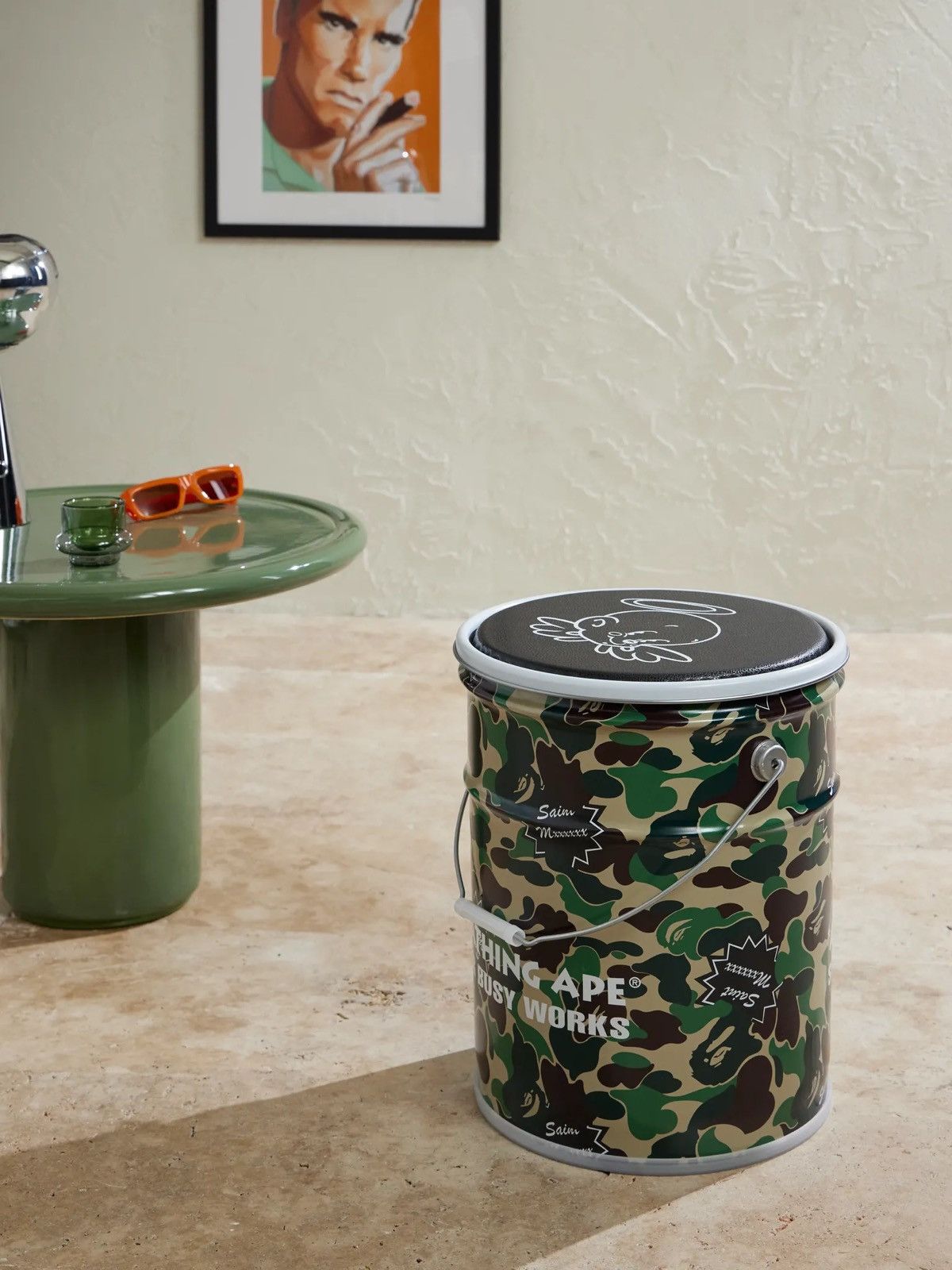 Bape × Saint Michael SAINT MXXXXXX + Bape Camouflage-Print Metal Can Stool Size ONE SIZE - 2 Thumbnail
