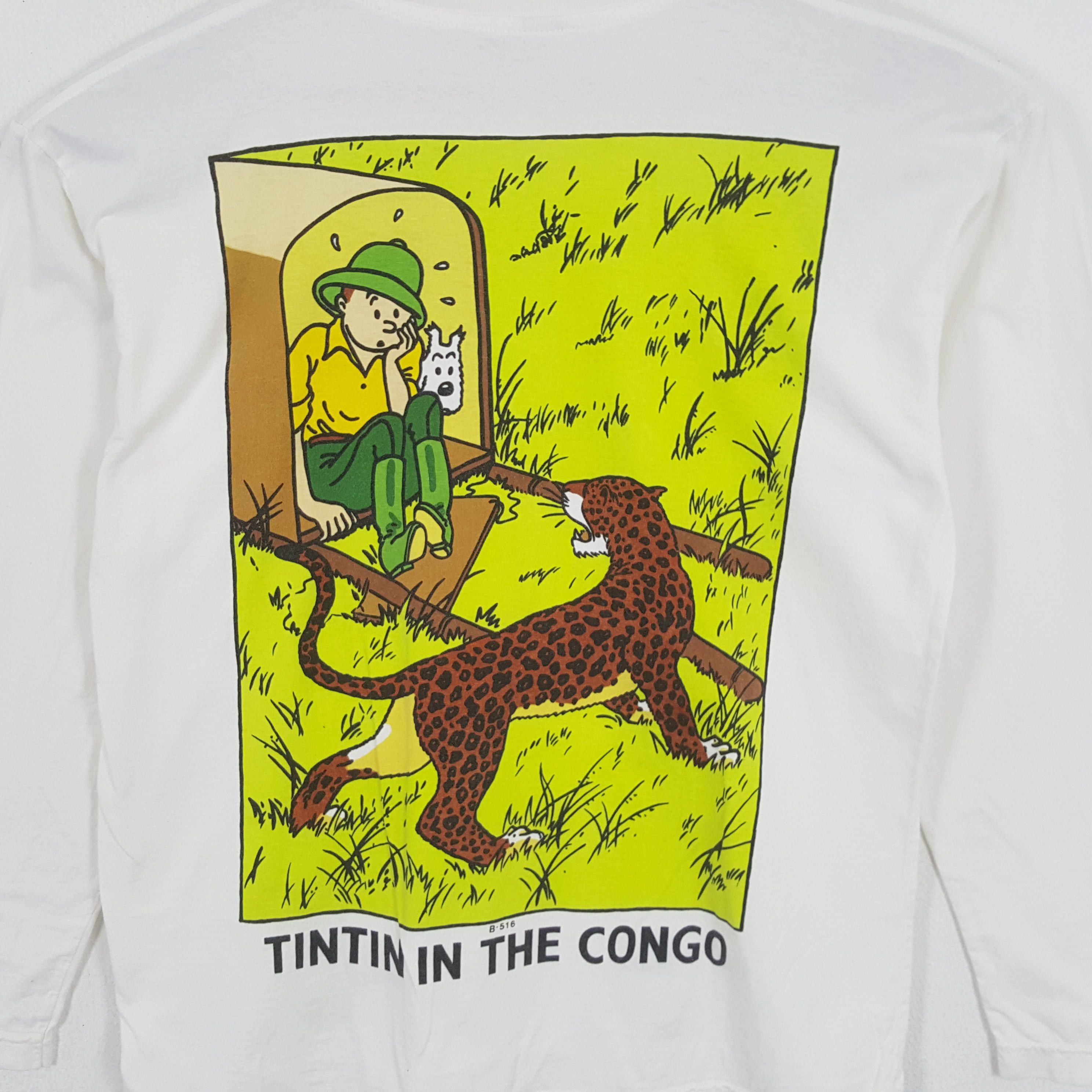 Vintage Vintage TINTIN IN THE CONGO American Cartoon Movie T-Shirts Size US L / EU 52-54 / 3 - 2 Thumbnail