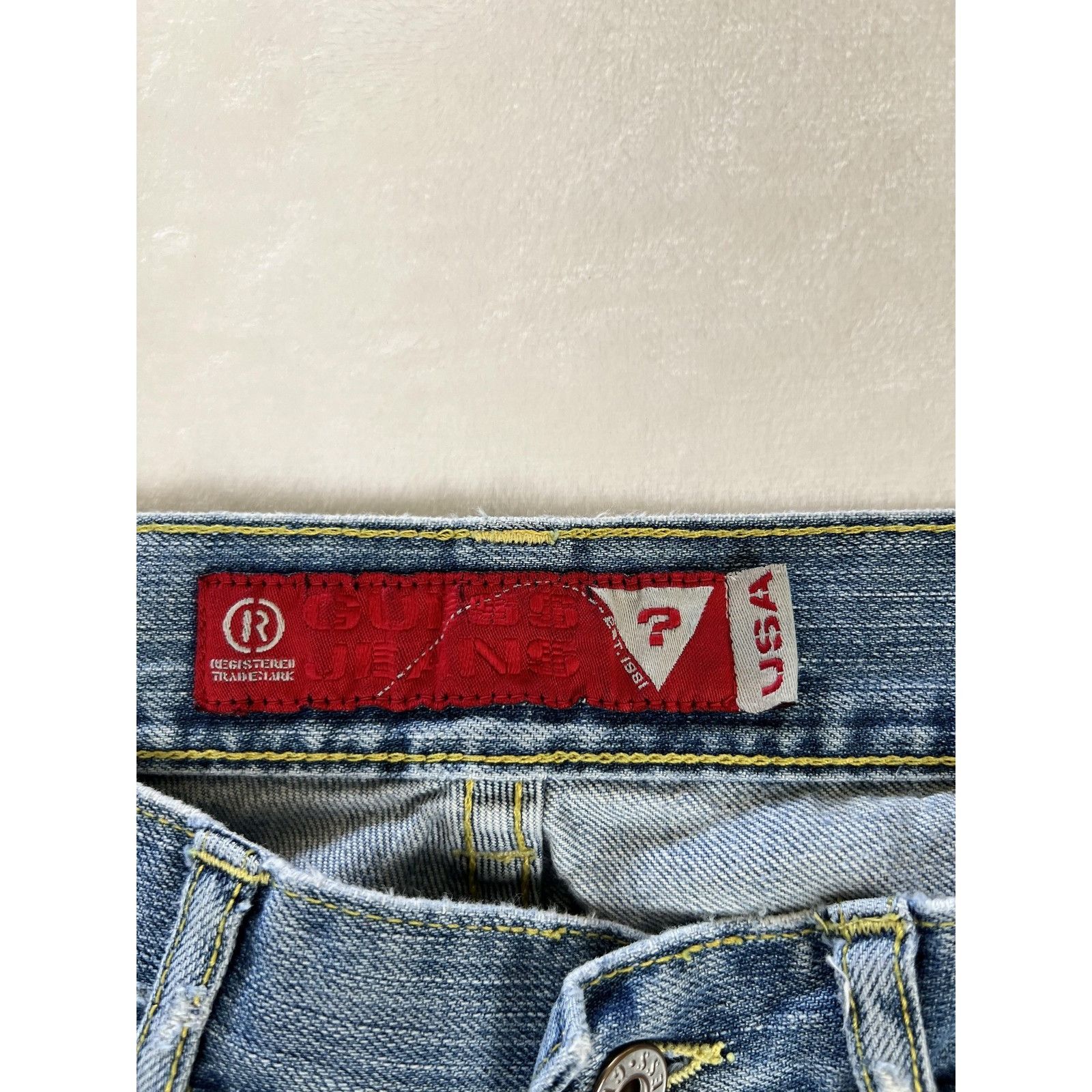 Guess Guess Jeans Mens 30 Blue Distressed Straight Leg Denim Vinta Size US 30 / EU 46 - 2 Thumbnail