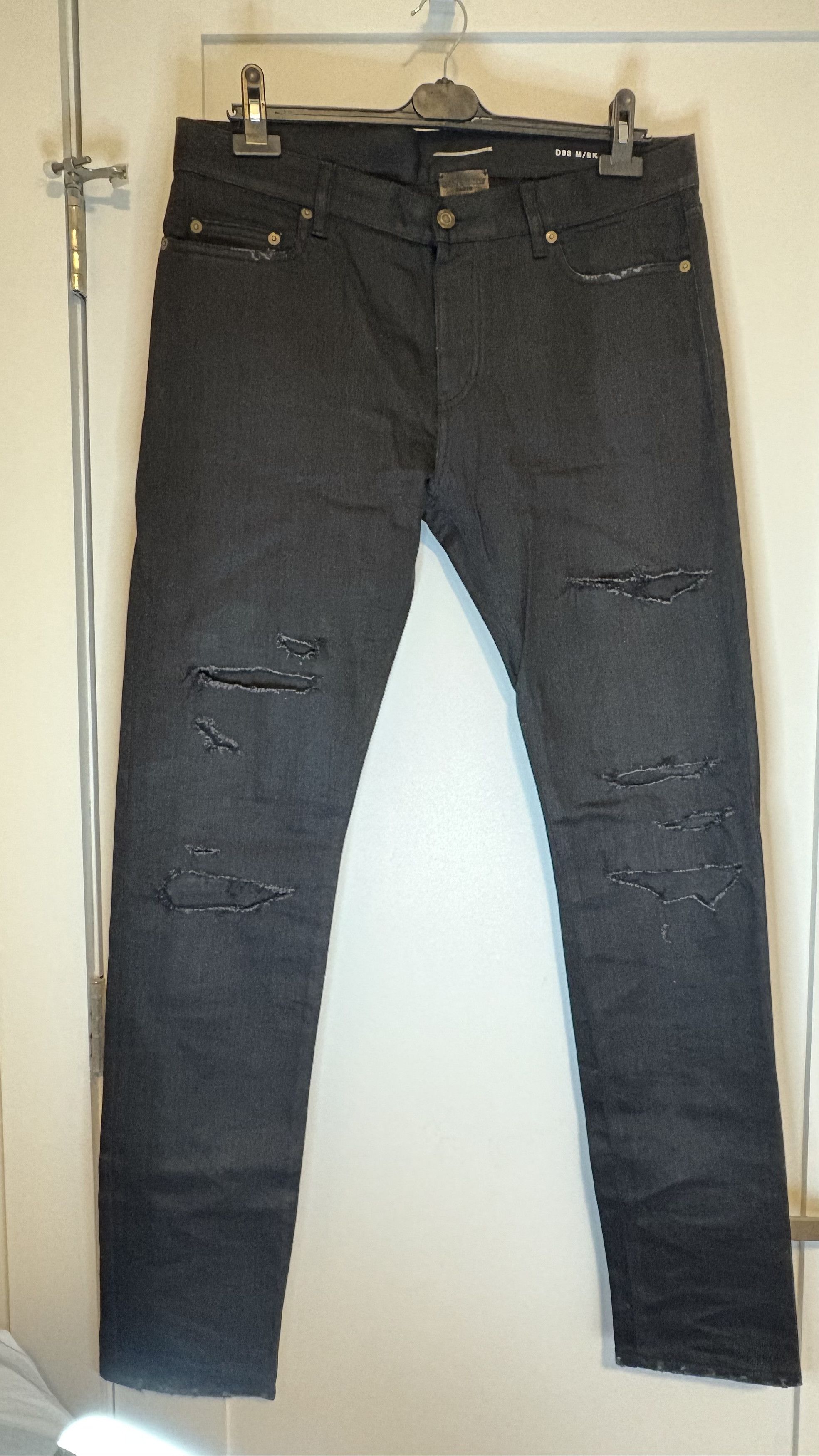Saint Laurent by Hedi Slimane Black Ripped Jeans