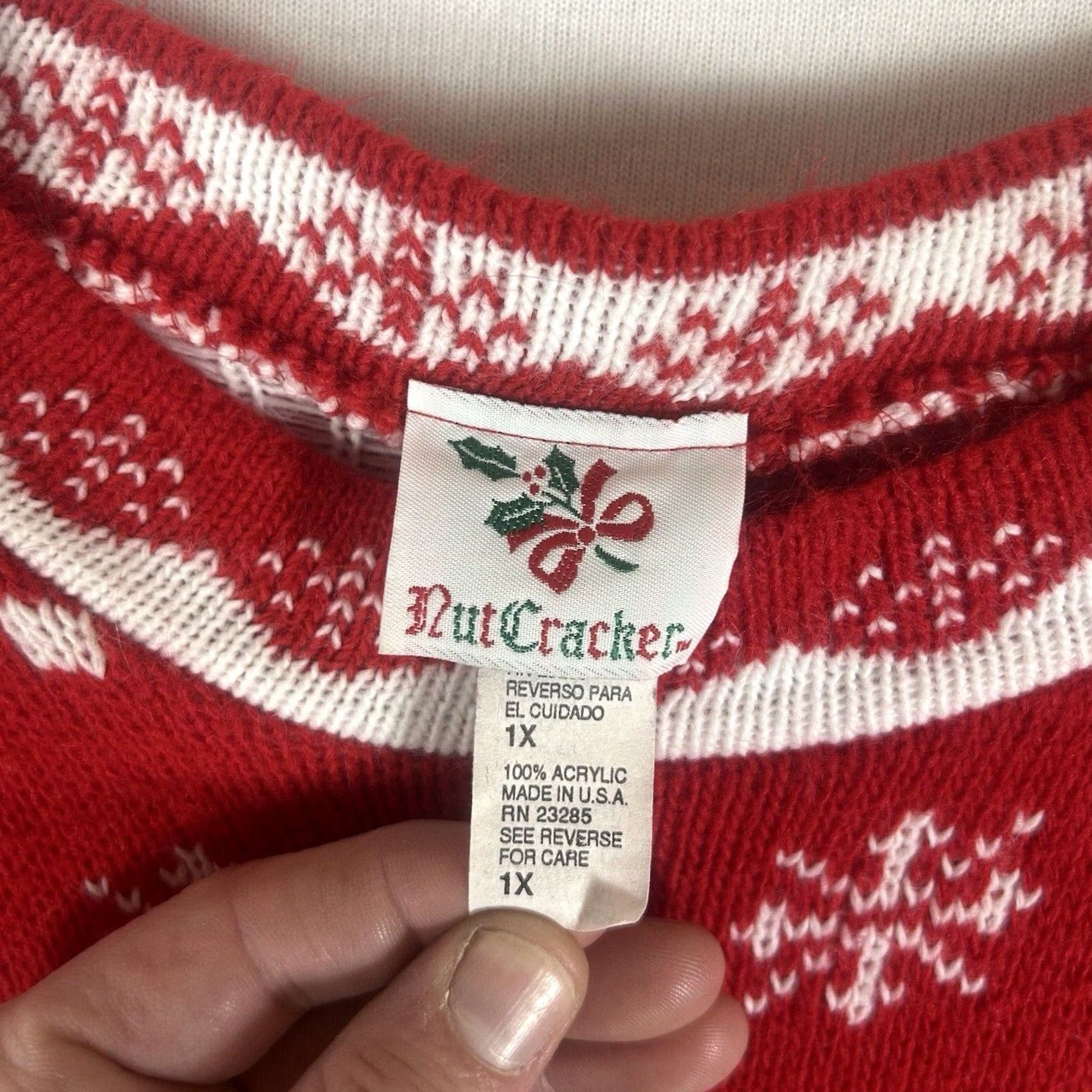 ESPIRIT VTG Ugly Christmas Sweater Womens 1X Red Snowman 80's 90's Holiday Spirit Casual Knit Pullover Graphic Print Size XL / US 12-14 / IT 48-50 - 3 Thumbnail