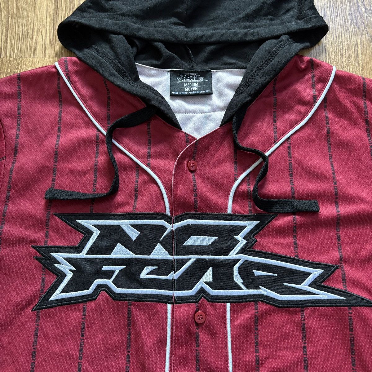 No Fear Vintage 90s y2k skater Red No Fear Hooded Jersey Size US M / EU 48-50 / 2 - 2 Thumbnail