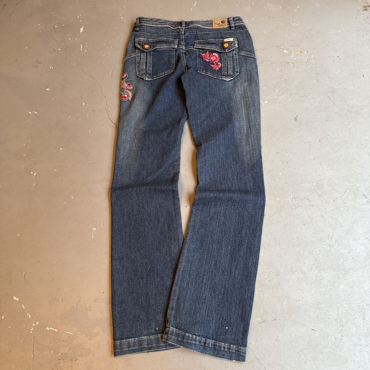 Miss Me Vintage Apple Bottoms Embroidered Y2K Jeans RARE Flowers Size 30" / US 8 / IT 44 - 3 Thumbnail