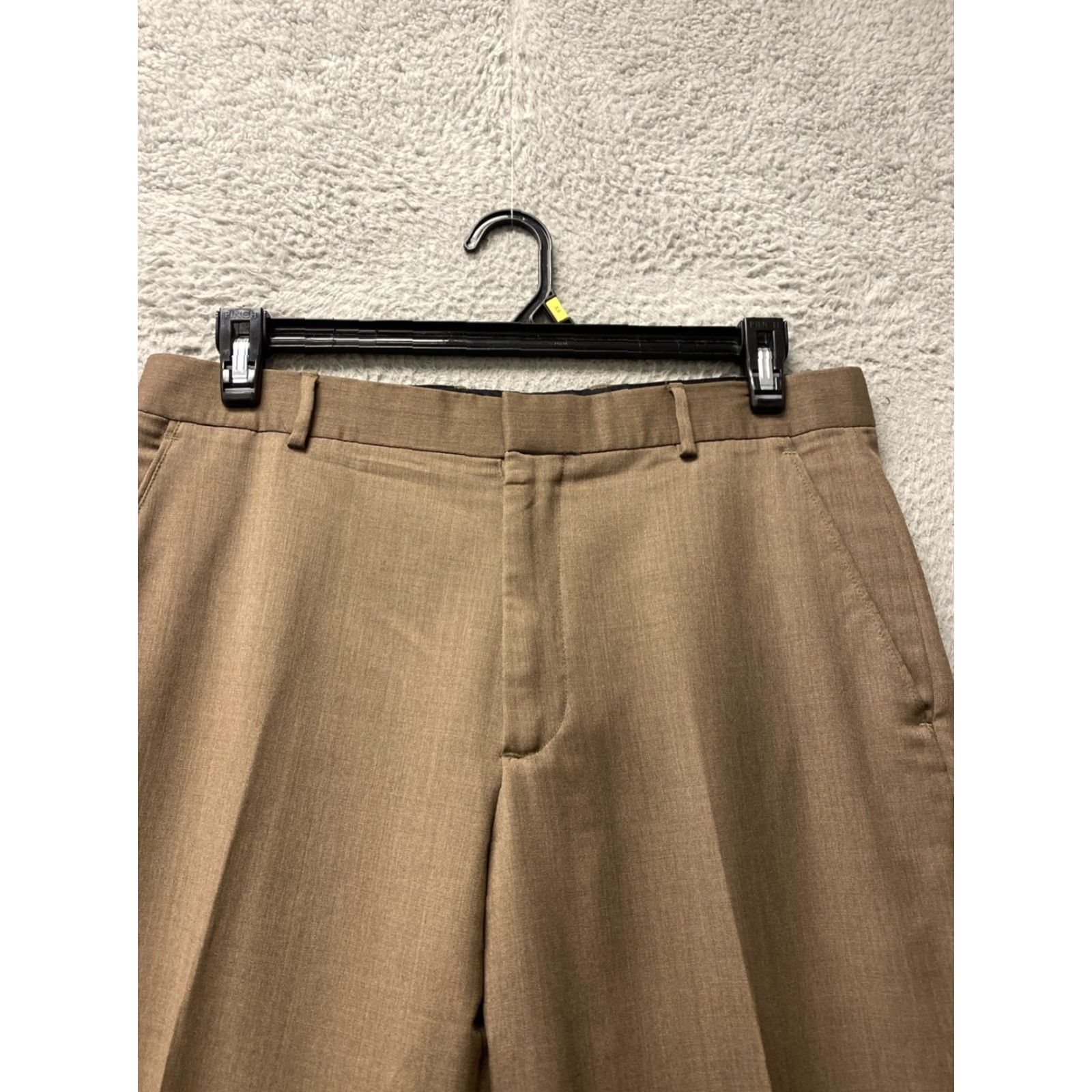 Banana Republic Banana Republic Pants Men 33 Regular Brown Wool Dress Pants Flat Front Zip Slant Pockets 30 in Inseam 33x30 Classic Business Formal Mens Size US 33 - 2 Thumbnail
