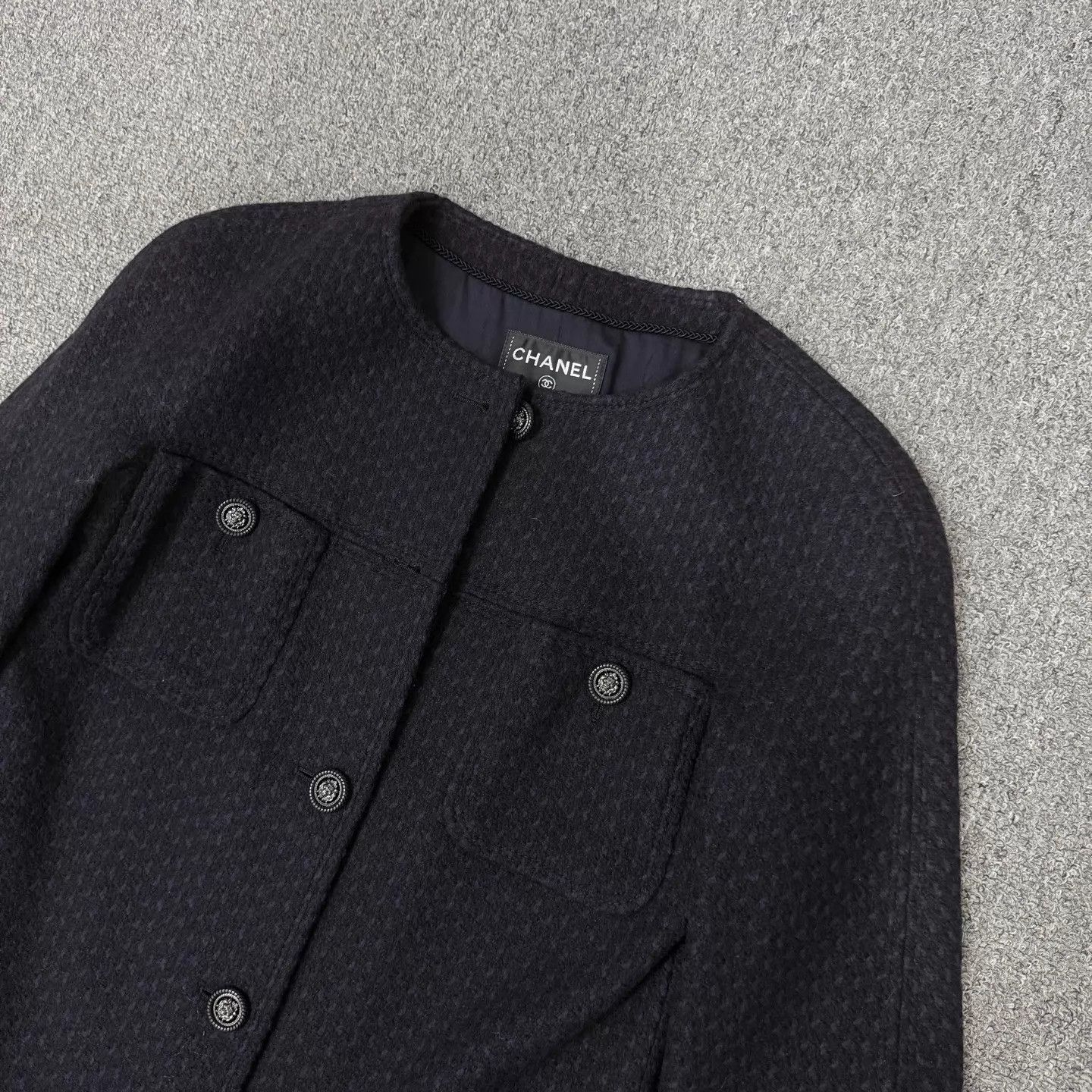Chanel Chanel Black Mid-Length Tweed Jacket 34 95 New Size XS / US 0-2 / IT 36-38 - 3 Thumbnail
