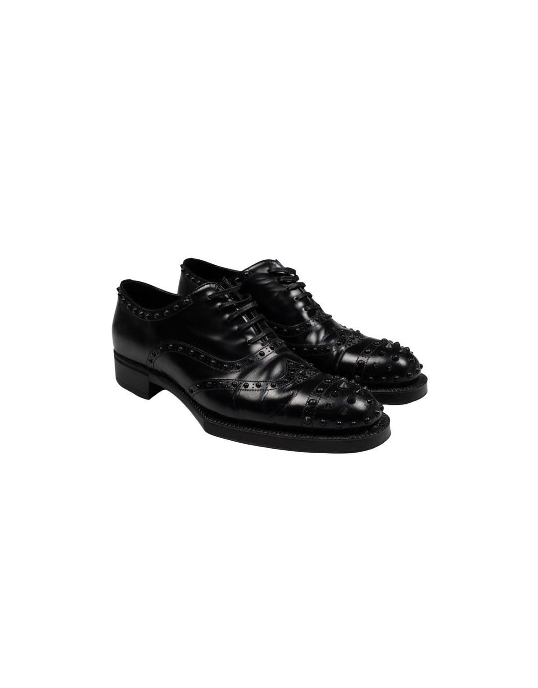 Prada Prada FW09 Studded Leather Spike Derbys Size US 7 / EU 40 - 1 Thumbnail