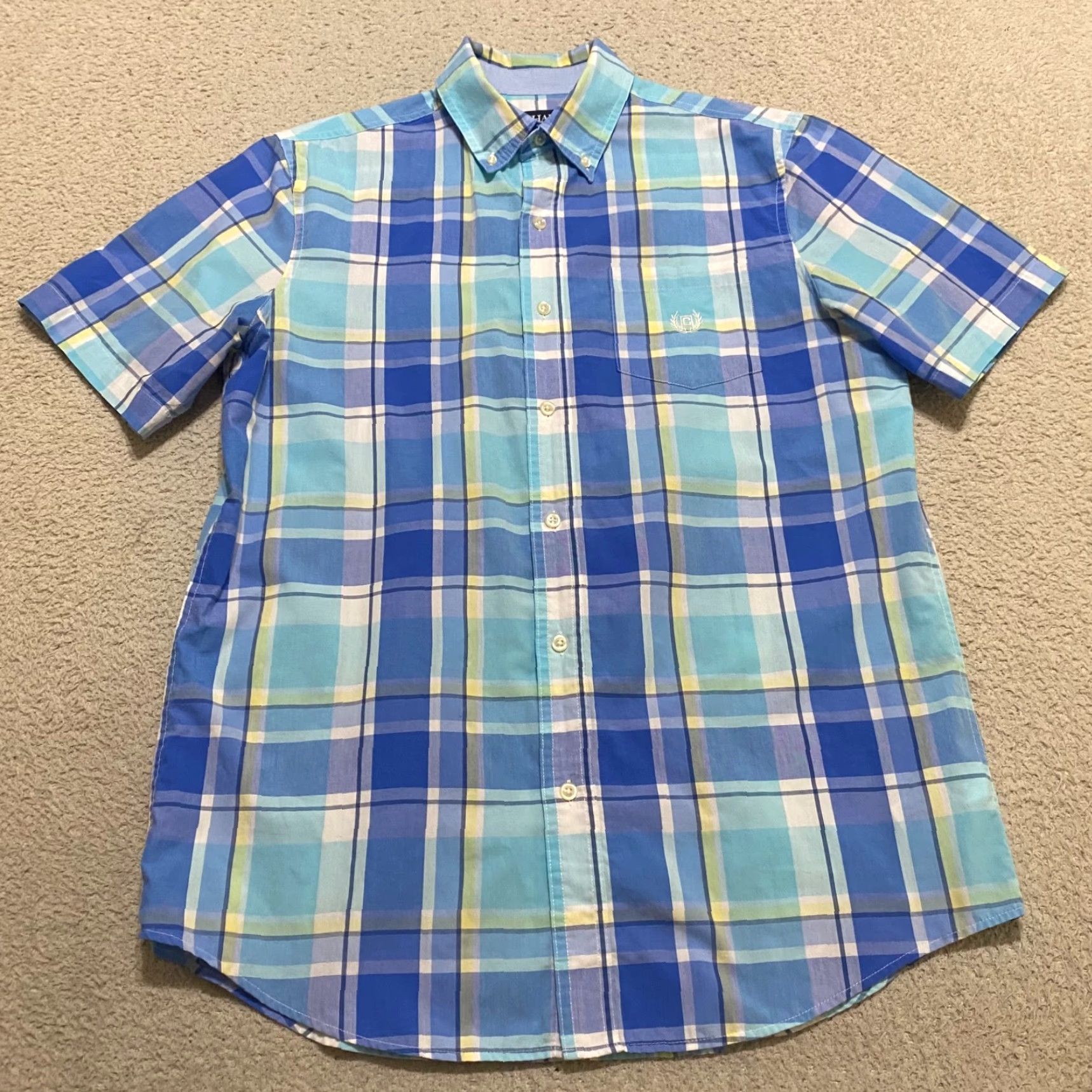 Chaps Chaps Shirt Mens M Multicolor Plaid Short Sleeve Button-Down Nike Size US M / EU 48-50 / 2 - 2 Thumbnail