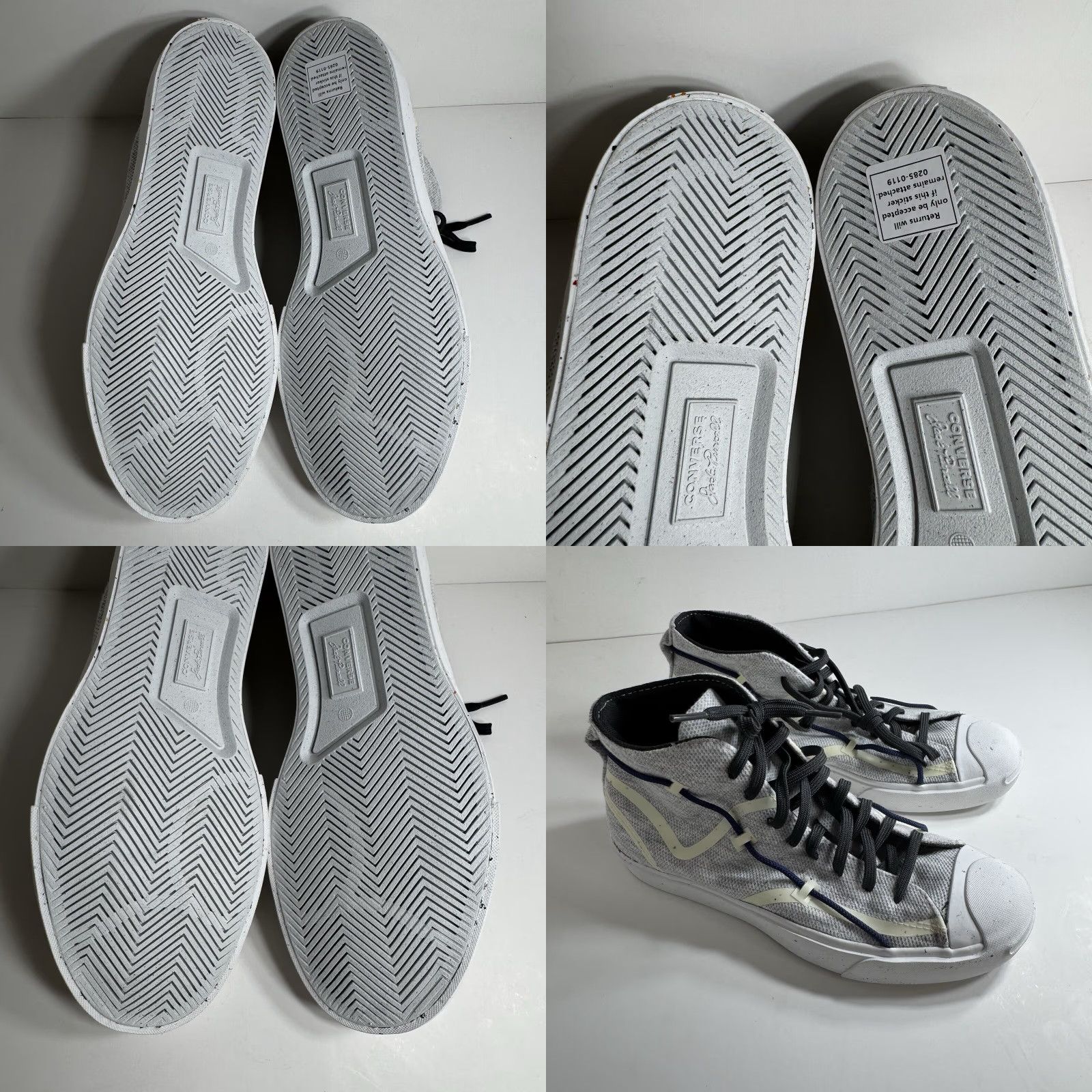Converse Converse Jack Purrell Jack Purcell Mid Rally Renew Mens Sz 7 White Storm Wind Grey 170947C Size ONE SIZE - 9 Thumbnail
