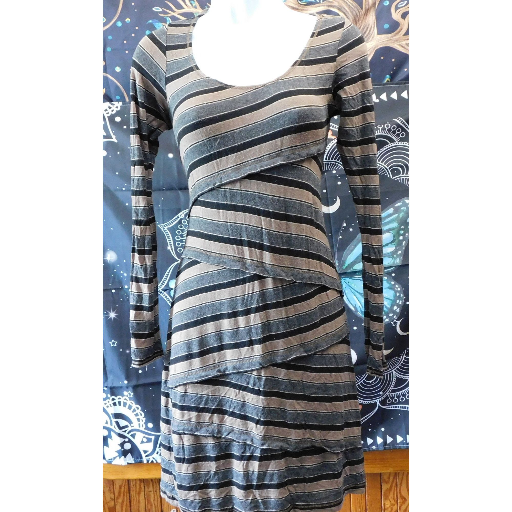 Other Max Studio Brown And Grey Striped Bodycon Dress Size S / US 4 / IT 40 - 2 Thumbnail