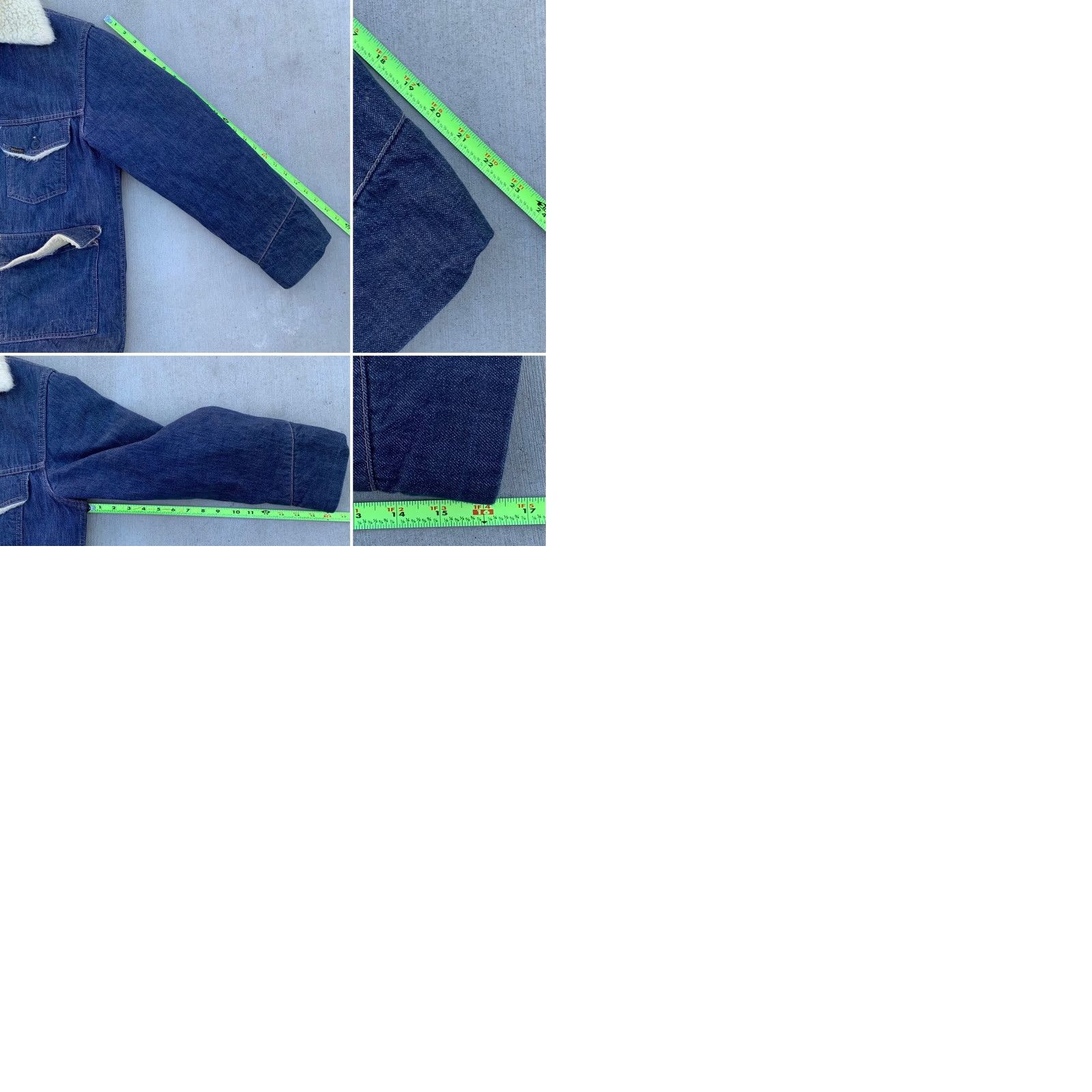 Sears VINTAGE Roebuck’s Denim Sherpa Lined Jacket Chore Trucker Sears 38-R Blue 1970s Size US XXS / EU 40 - 9 Thumbnail