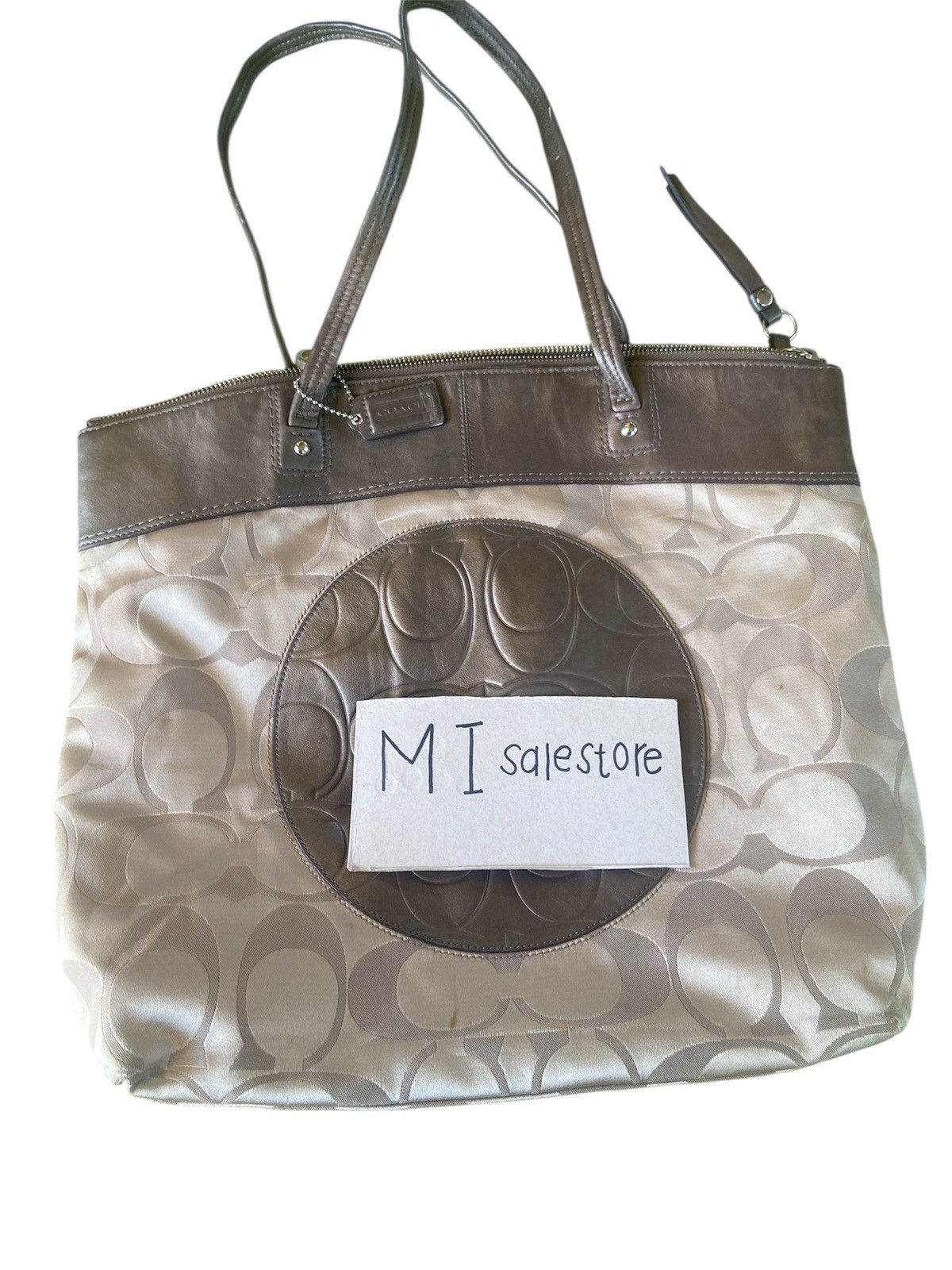 Raf Simons Authentic Coach Laura Signature Large Tote F18335-BrownBeige Size ONE SIZE - 2 Thumbnail