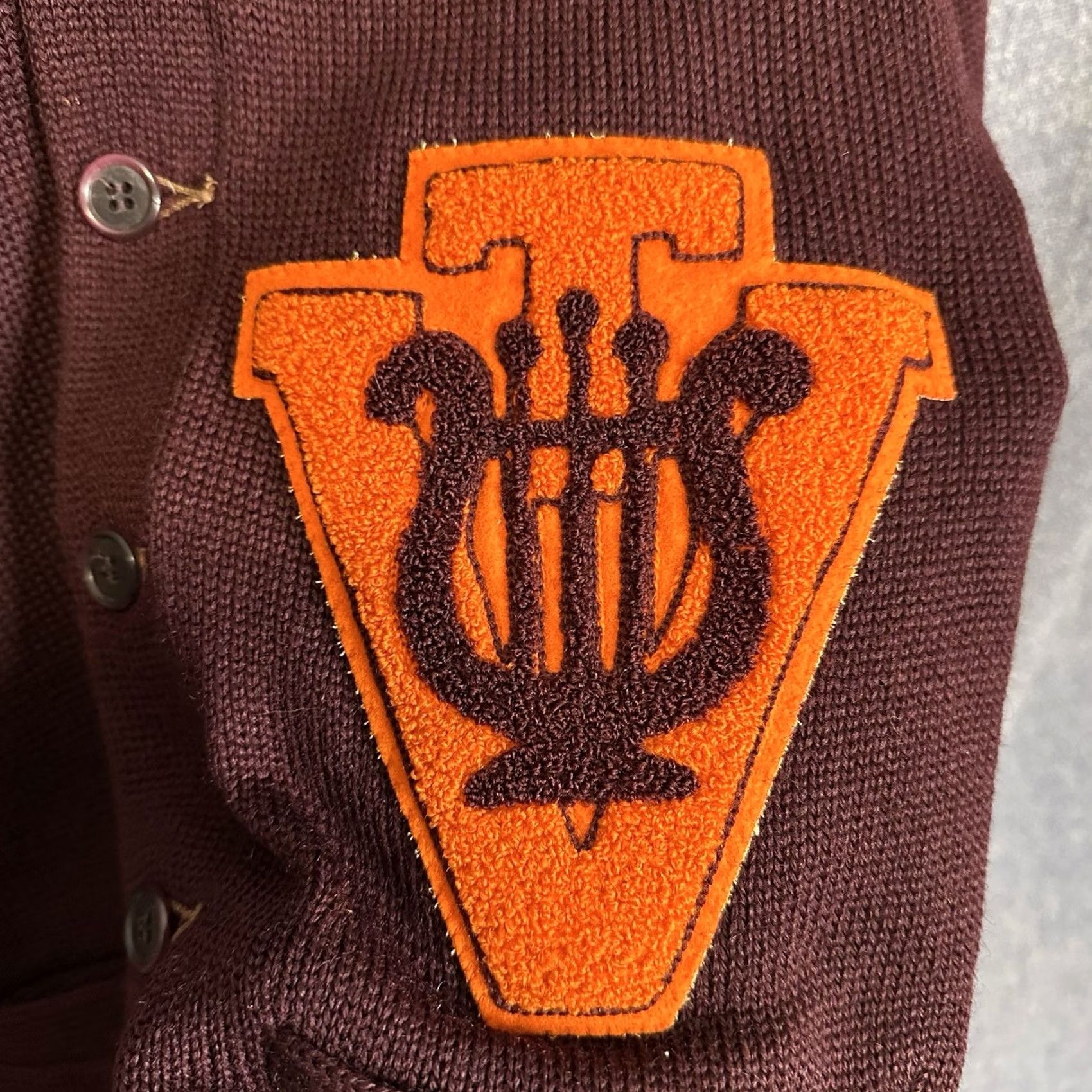 Vintage VINTAGE Puritan Natch Virginia Tech Musical Letterman Wool Cardigan Sweater M Maroon 1960s Mens Size US M / EU 48-50 / 2 - 7 Thumbnail
