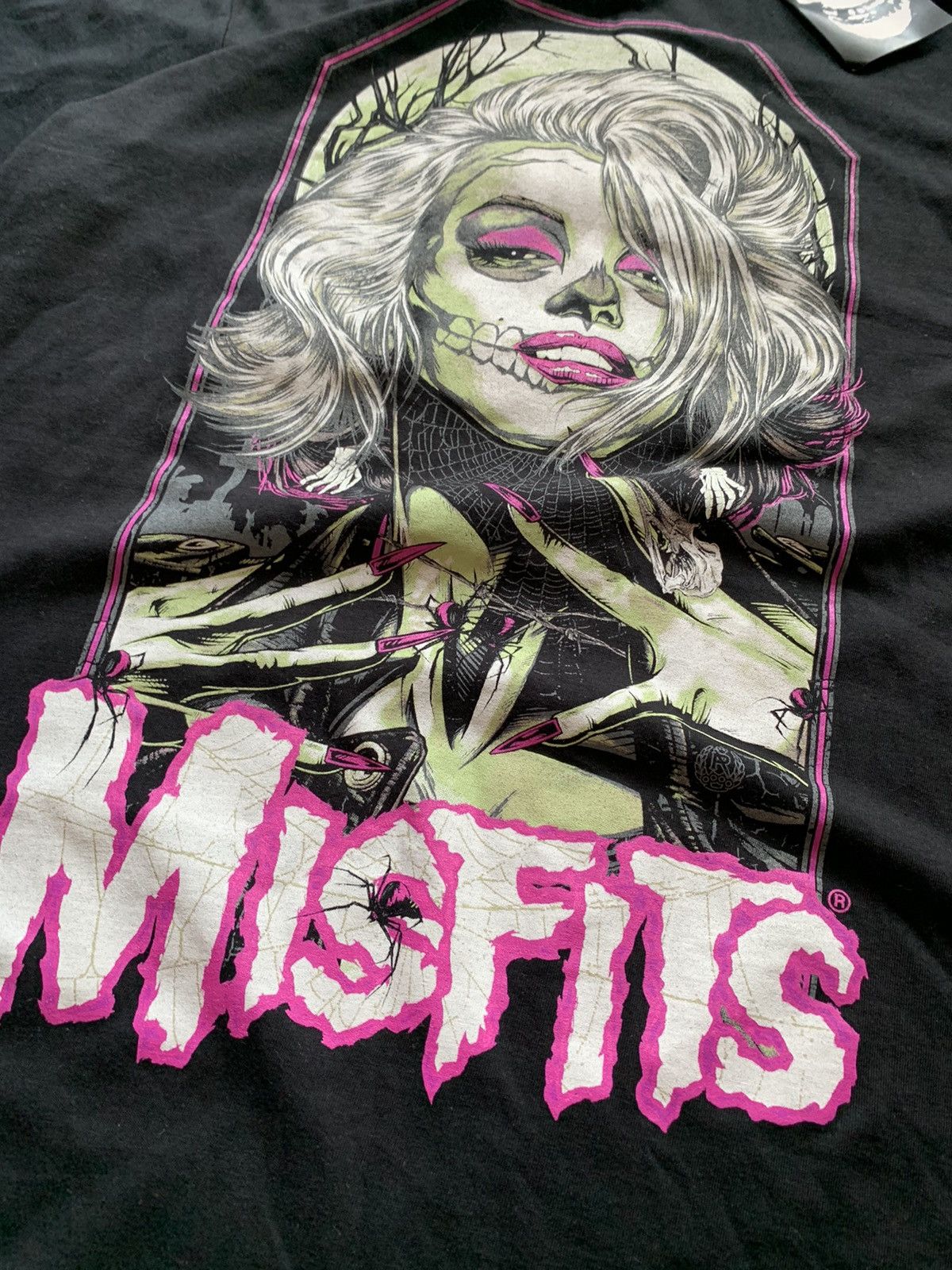 Band Tees × Misfits NWT Misfits Zombie Girl Logo Black T Shirt Big Logo Y2K Size US M / EU 48-50 / 2 - 2 Thumbnail