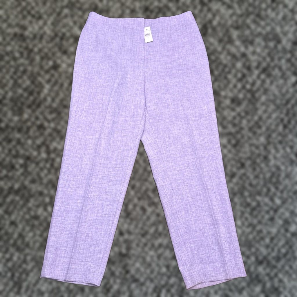 Ann Taylor VINTAGE not applicable; Actually: Ann Taylor High Rise Ankle Pants Womens 12 Violet Stretch New Size 34" / US 12 / IT 48 - 1 Thumbnail