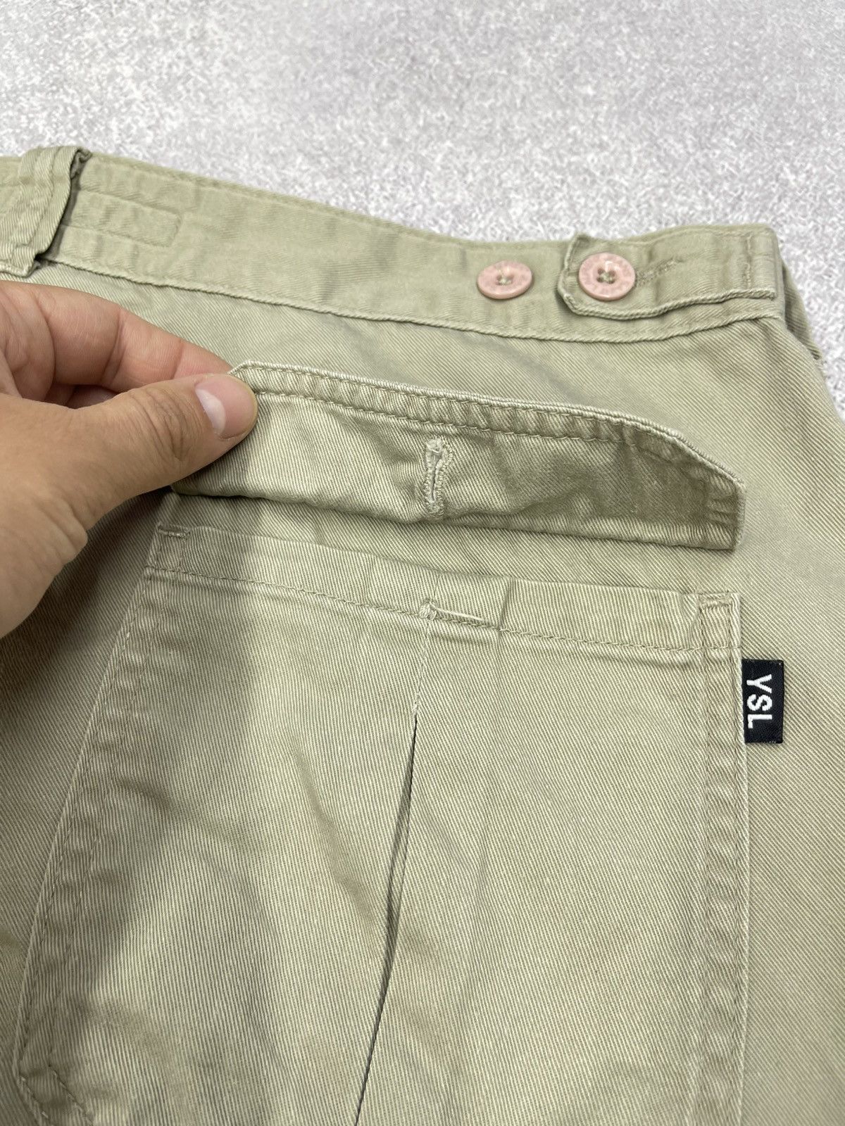 Vintage × Yves Saint Laurent Vintage Yves Saint Laurent Paris Cargo Pants Beige Designer Size US 36 / EU 52 - 15 Thumbnail