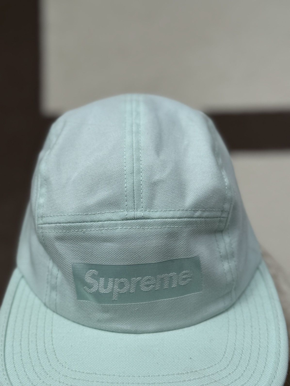 Supreme Supreme Jacquard Box Logo Camp Cap 5 Panel Turquoise Size ONE SIZE - 5 Thumbnail