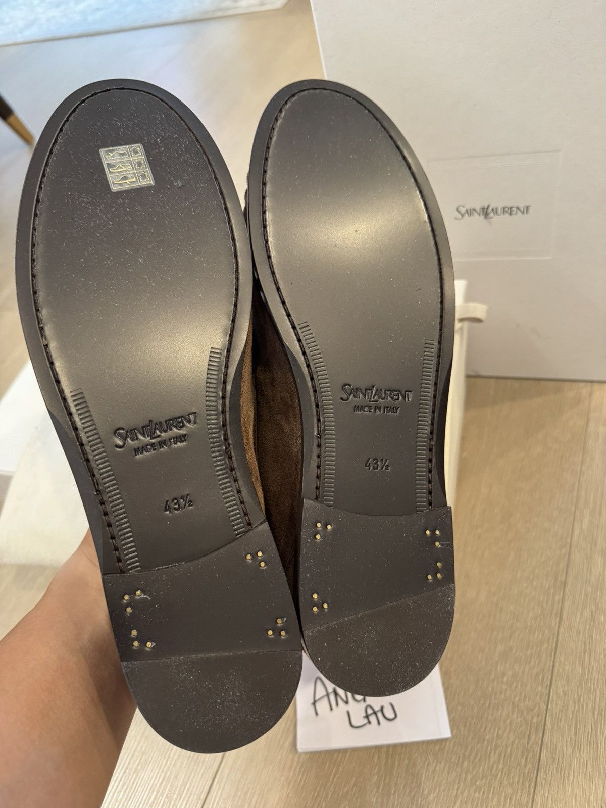 Saint Laurent Paris YSL Saint Laurent Suede Loafers Logo Ruffled Le Loafer Size US 10 / EU 43 - 3 Thumbnail