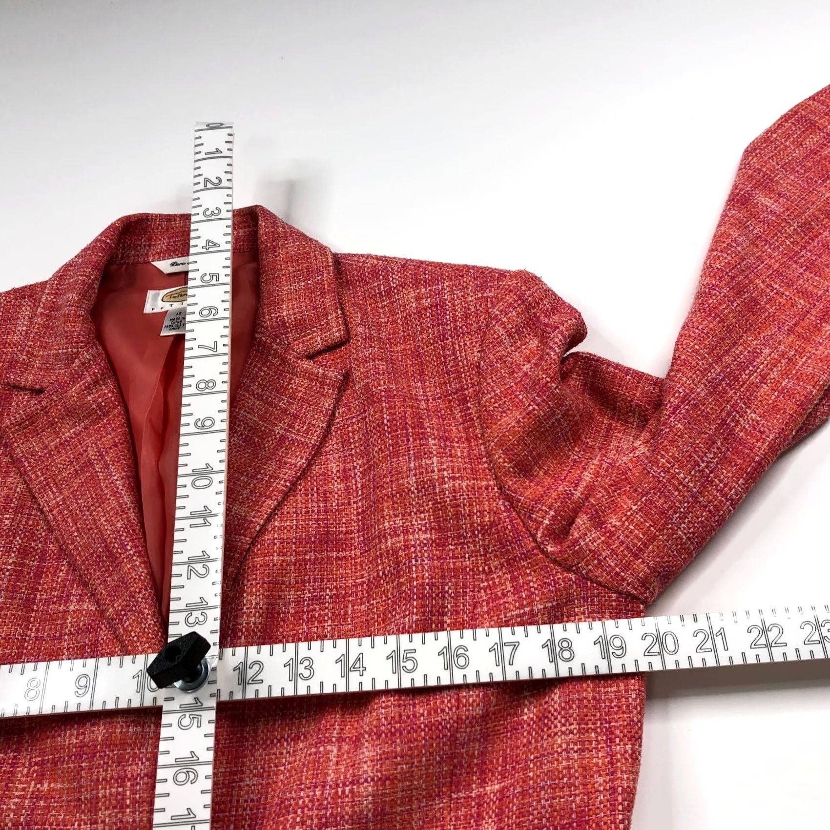 Talbots Talbots Blazer Shirt Womens 12 100% Silk Tweed Two Button Jacket Orange Pink Multicolor Autumn Spring Summer Winter Womens Size XL / US 12-14 / IT 48-50 - 6 Thumbnail