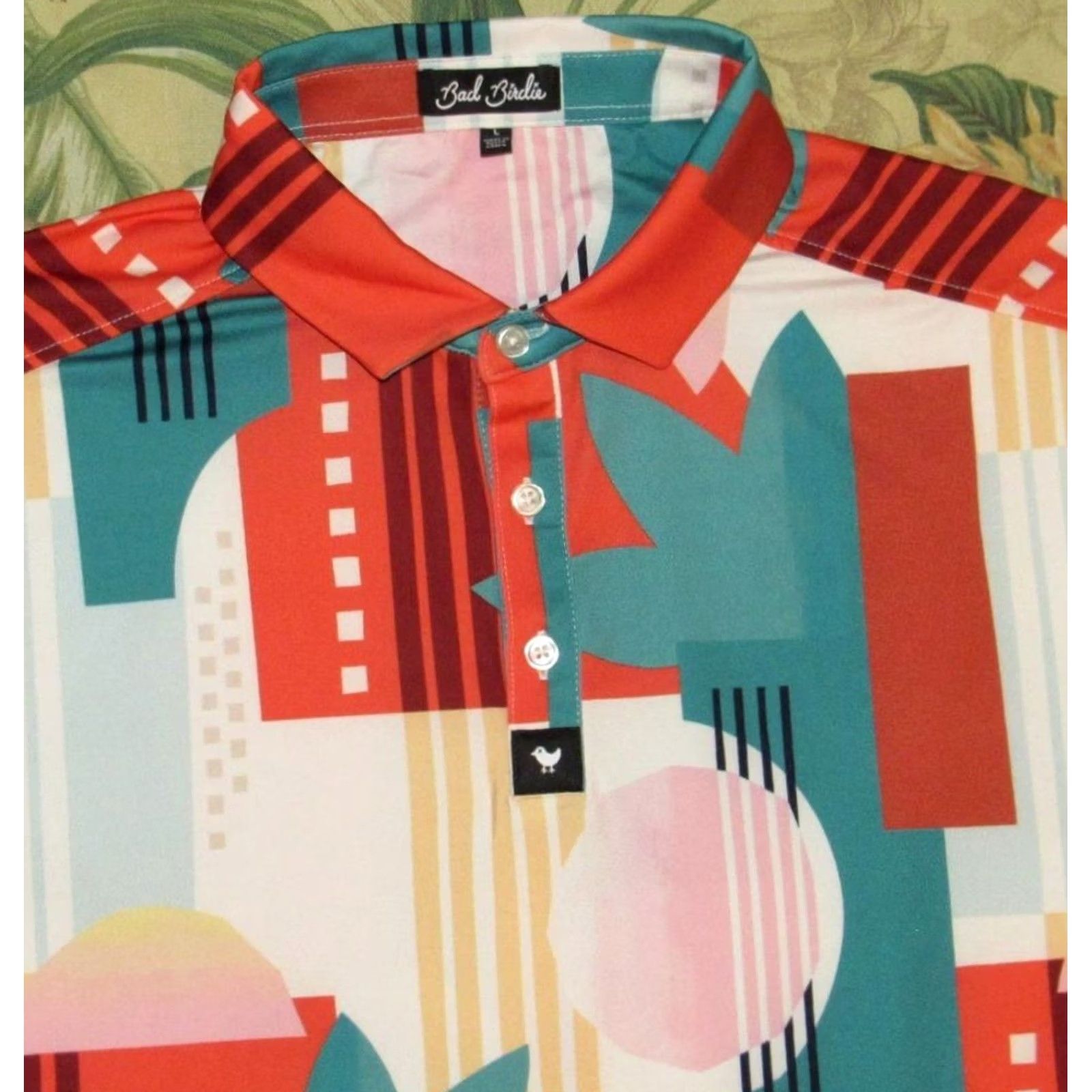 Vintage BAD BIRDIE Geometric Short Sleeve Polo Golf Shirt Large Mens Size US L / EU 52-54 / 3 - 2 Thumbnail