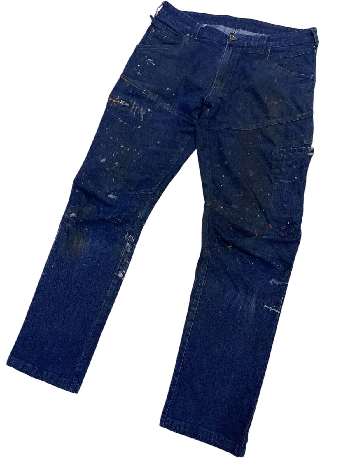 If Six Was Nine × Japanese Brand FieldCore Paint Splatter Cargo Jeans Size US 34 / EU 50 - 2 Thumbnail