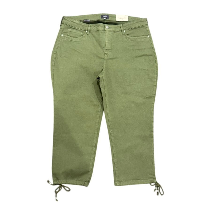 NYDJ NYDJ Capri Jeans with Drawcord Hem in Olive, Size 18W Size 40" / US 18 - 3 Thumbnail