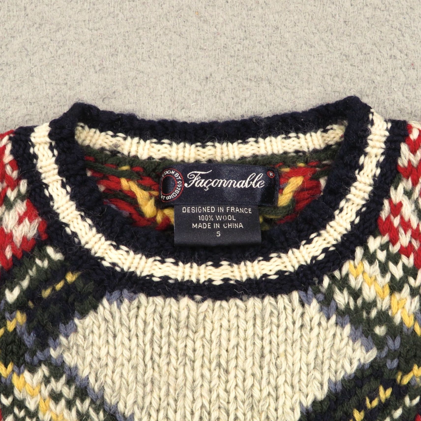 Faconnable VINTAGE Faconnable Sweater Men Wool Birdseye Fisherman Heavy Chunky Jumper Size US S / EU 44-46 / 1 - 4 Thumbnail