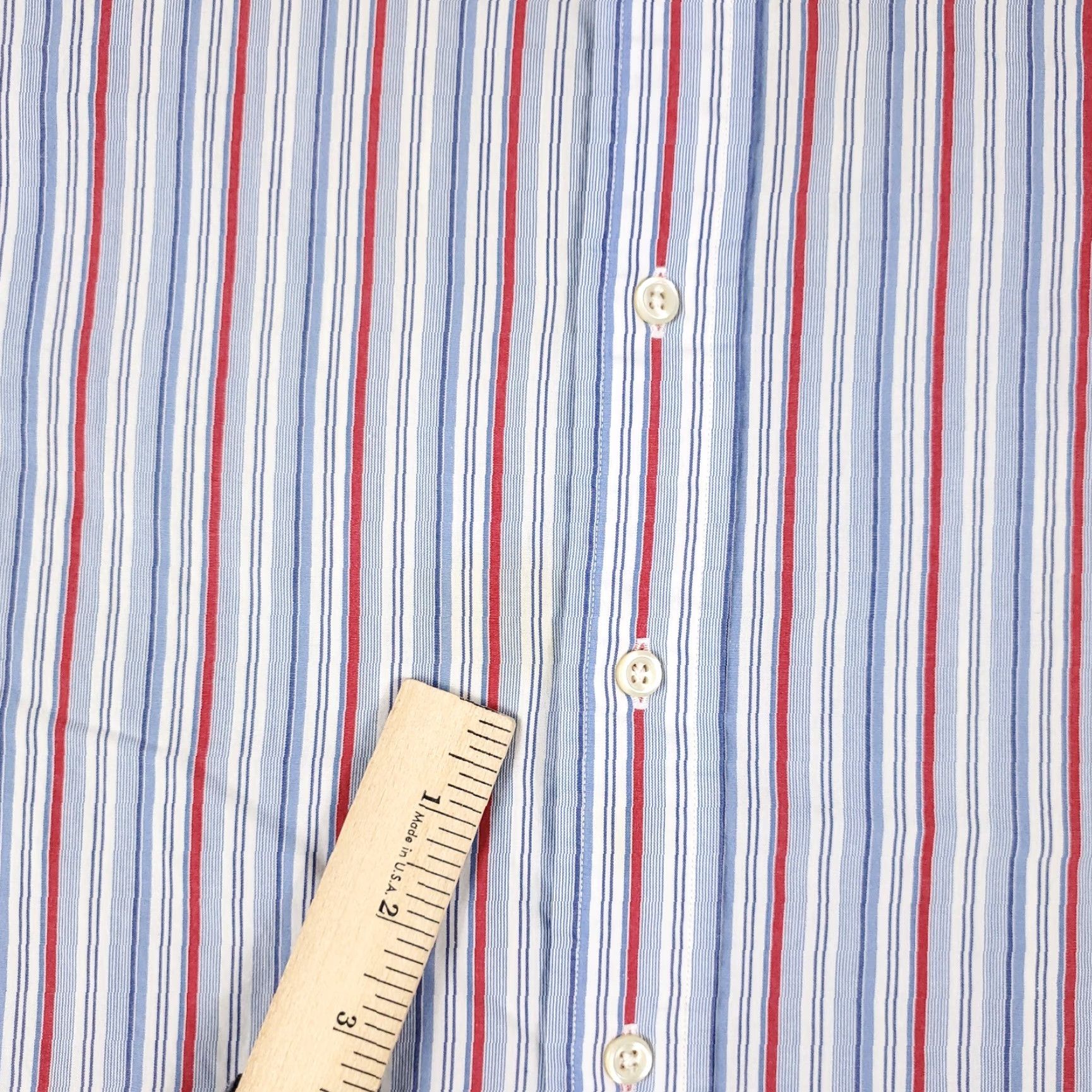Ralph Lauren Ralph Lauren Dress Shirt Mens 17 Blue Red Striped Long Sleeve Button Down Classic Size 46R - 4 Thumbnail