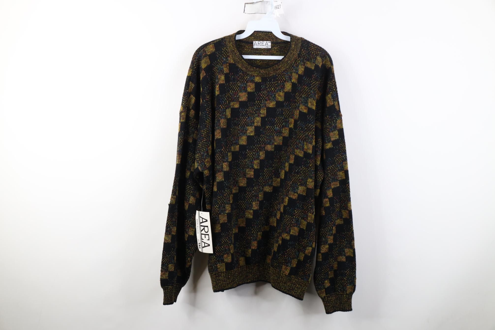 Vintage Deadstock Vintage 90s Coogi Style Checkered Knit Sweater USA Size US XXL / EU 58 / 5 - 1 Thumbnail