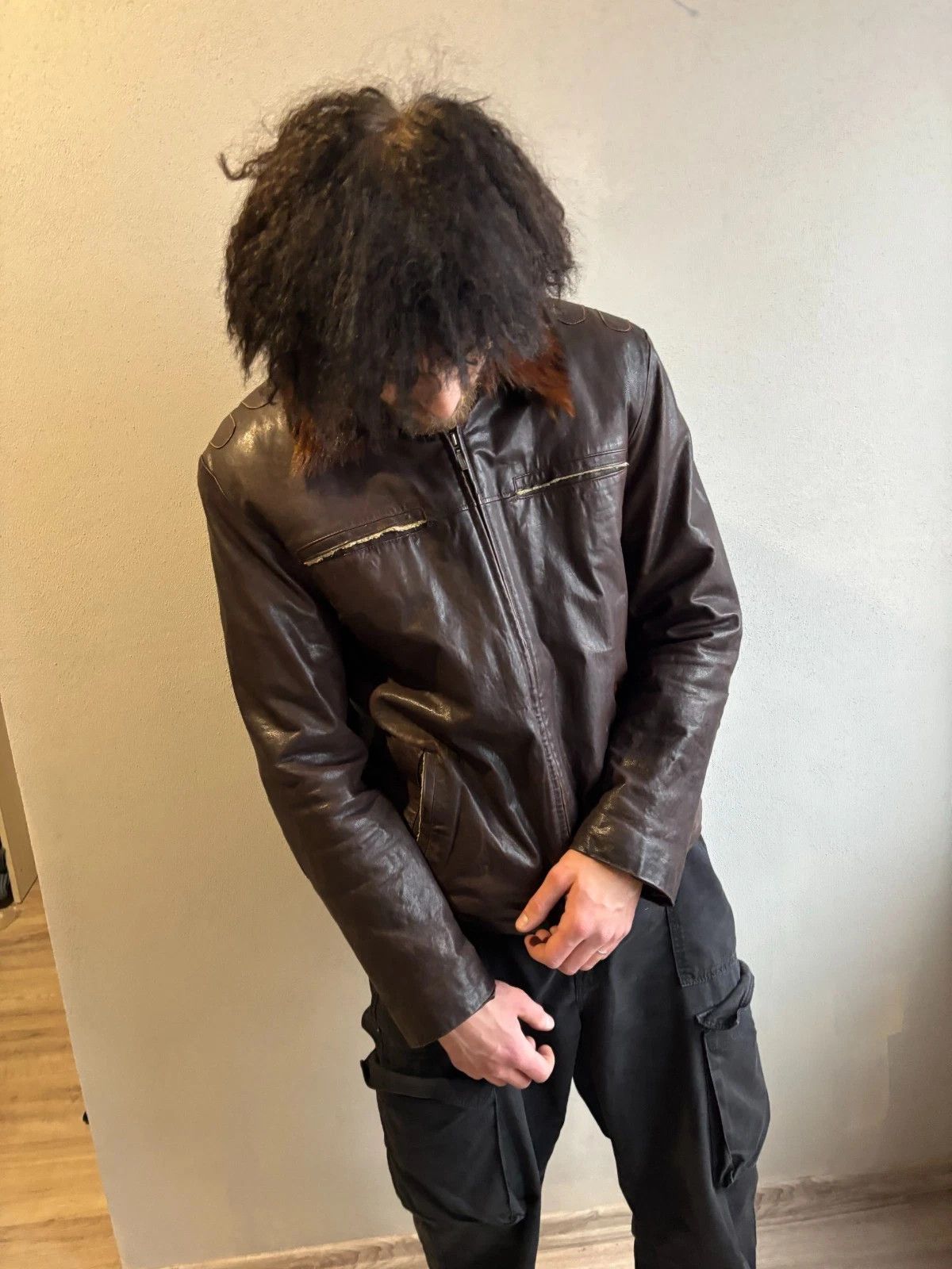 Yohji Yamamoto crazy dolce gabbana 2003 style cropped fur/leather jacket Size US L / EU 52-54 / 3 - 4 Thumbnail