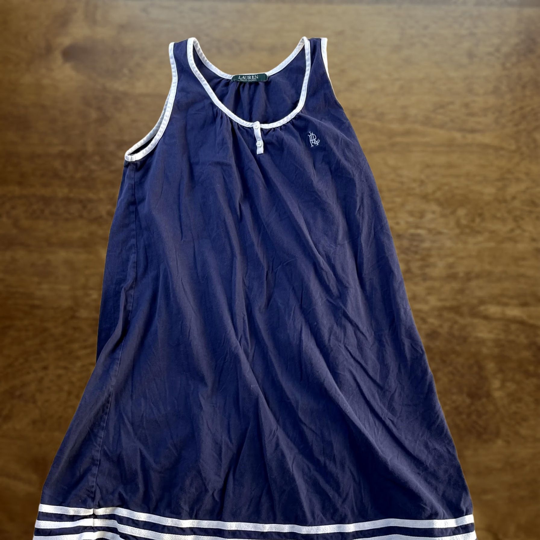 Ralph Lauren Lauren Ralph Chemise Womens M Blue Gown Women Striped Sleeveless Loungewear Size ONE SIZE - 1 Thumbnail