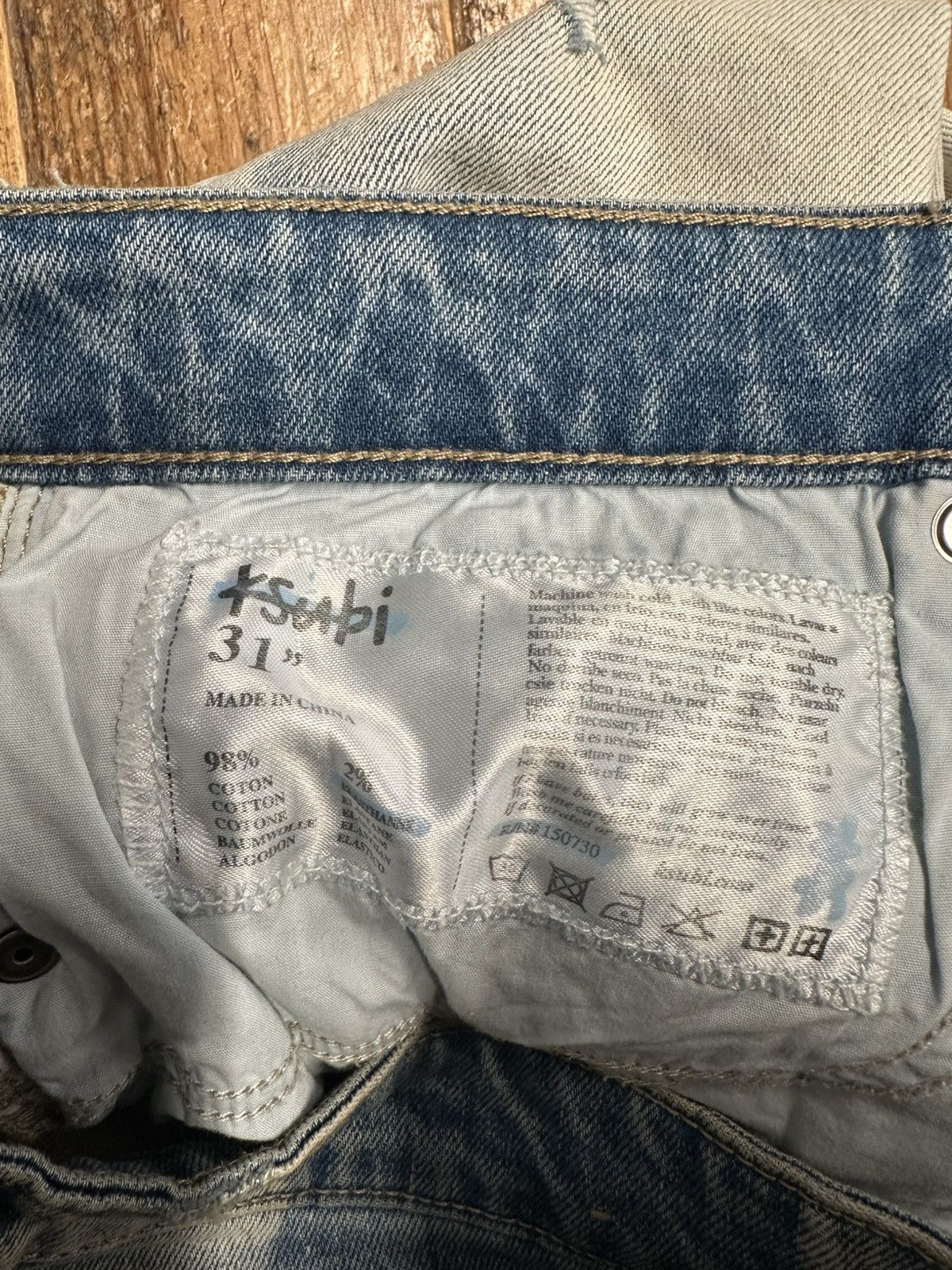 Ksubi Ksubi Knee Rip Patched Light Blue Denim Jeans Size 31 Size US 31 - 5 Thumbnail
