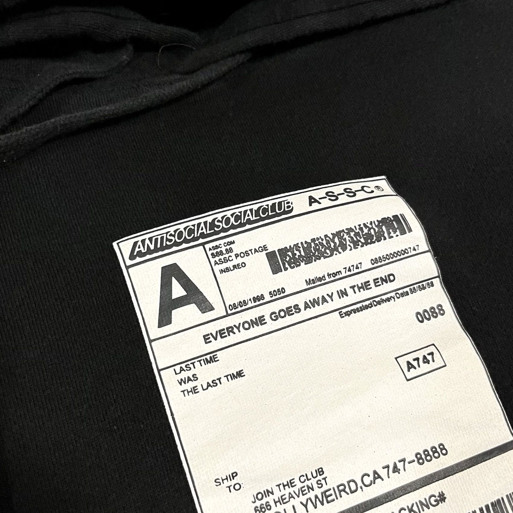 Anti Social Social Club Anti Social Social Club Hoodie Men M Black Graphic Print Logo Hooded Pullover Sweatshirt ASSC Logo Size US M / EU 48-50 / 2 - 6 Thumbnail