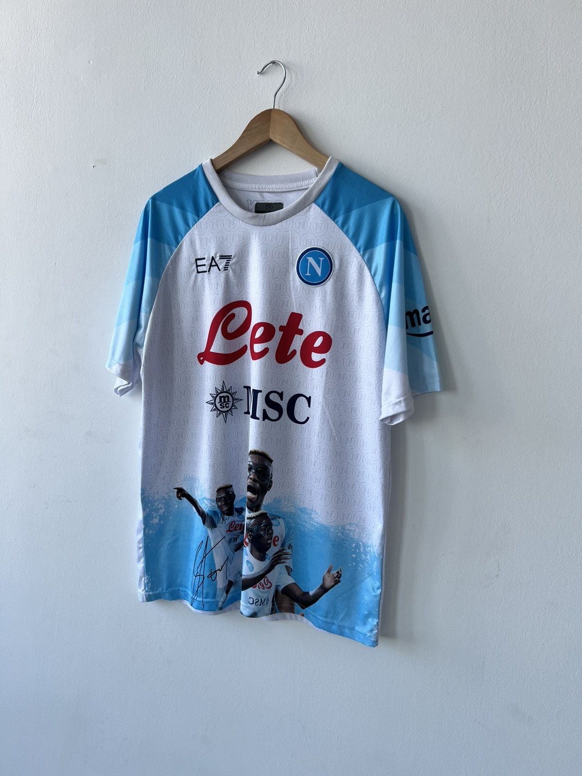 Vintage 🩸RARE🩸Napoli EA7 2022/2023 Osimhen Face Game Jersey Size US XL / EU 56 / 4 - 3 Thumbnail