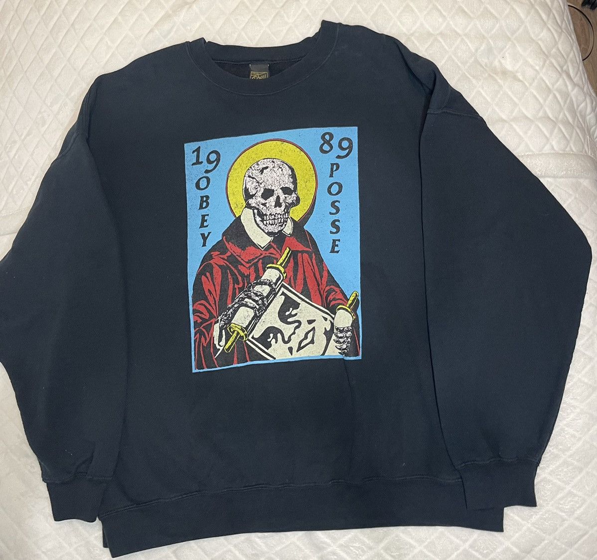 Obey Obey Vintage Crewneck Sweatshirt Size US XL / EU 56 / 4 - 3 Thumbnail